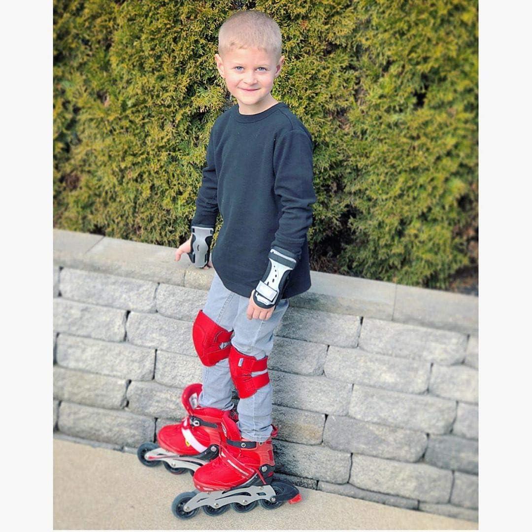 Simply Kids Knee and Elbow Pads with Wrist Guards, HardSoft Pad Tech. -  CPSIA Certified Protective Gear Set - Inline Roller Skate Skateboard Bike  Knee