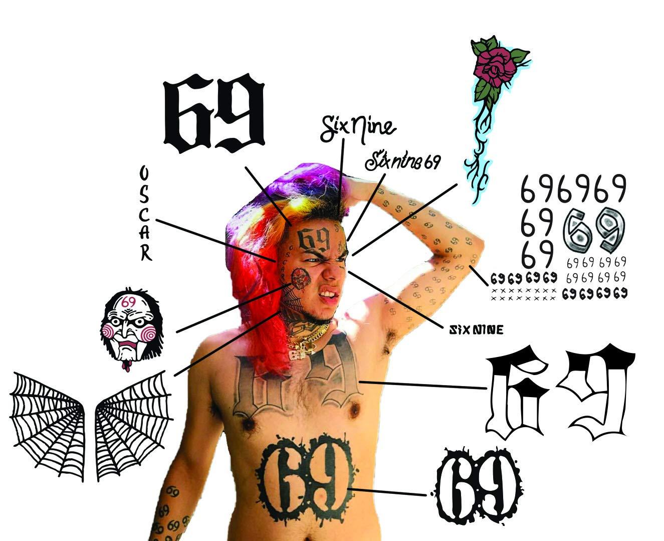 Tekashi 6ix9ine Temporary Tattoos for Face and Body. Complete Unisex Set  for Adults or Kids - Etsy Finland