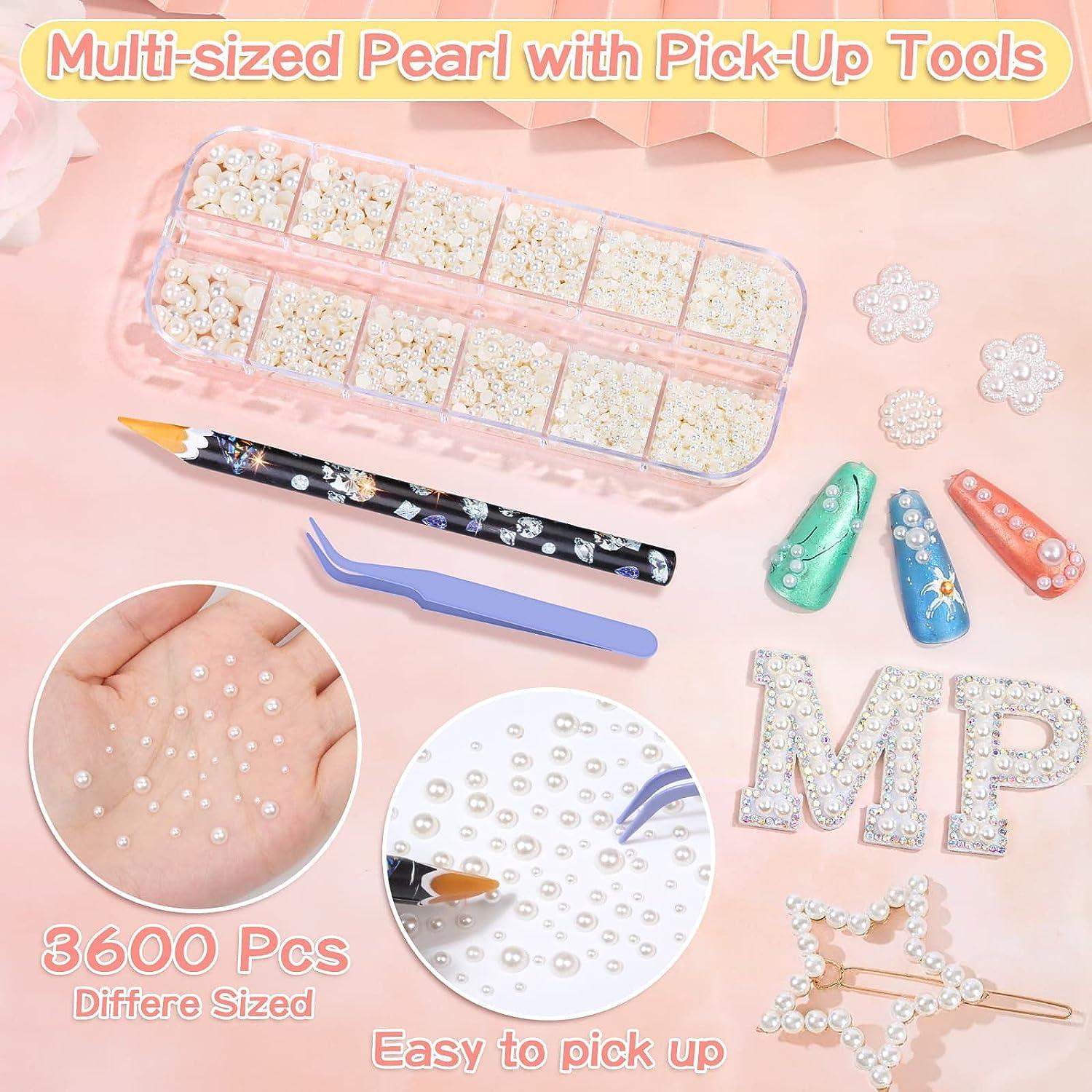 3600Pcs Face Gems Eye Pearls with Makeup Glue for Rhinestones Shynek Half  Pearls Hair Pearls Beads Face Adhesive Makeup Gems with Picker Pencil  Flatback Pearls for Nail Hair Makeup Jewels Crafts