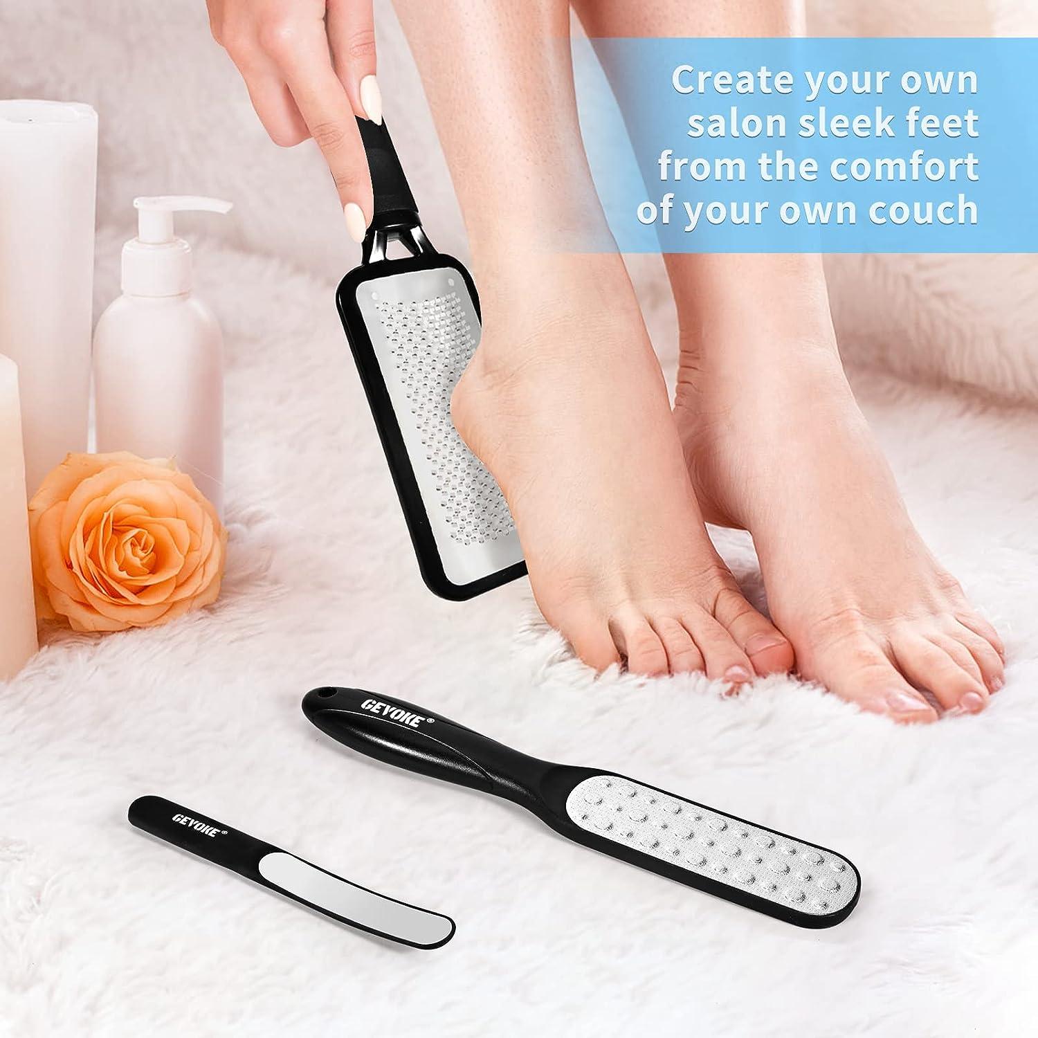2 Pcs Stainless Steel Foot Scraper Metal Foot File Double Sided Foot File  Callus Remover Professiona