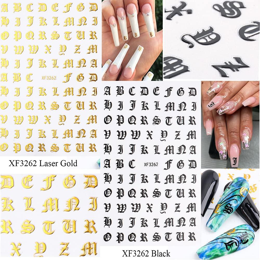  SILPECWEE Nail Number Stickers for Women Kids Nail Art Numbers  Self Adhesive Nail Art Stickers Large Number for Nails Gothic Nail Decals  Nail Design Stickers 3D Nail Decoration (9 Sheets) 