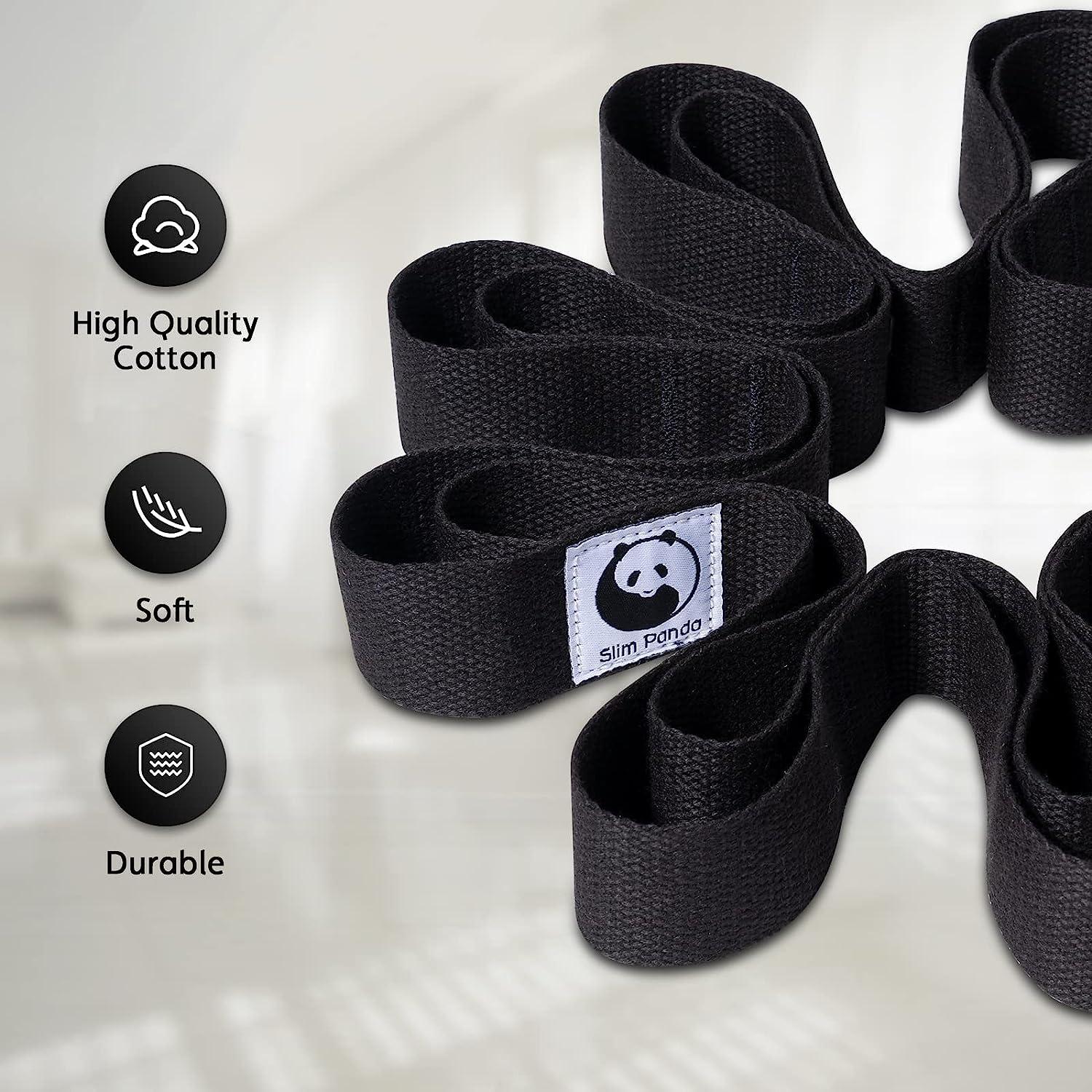 Slim Panda Yoga Stretch Strap,10 Loops Strap for  Physiotherapy,Yoga,Pilates,Exercise, Dance,and Gymnastics,Soft and  Durable,Suitable for Home Exercise