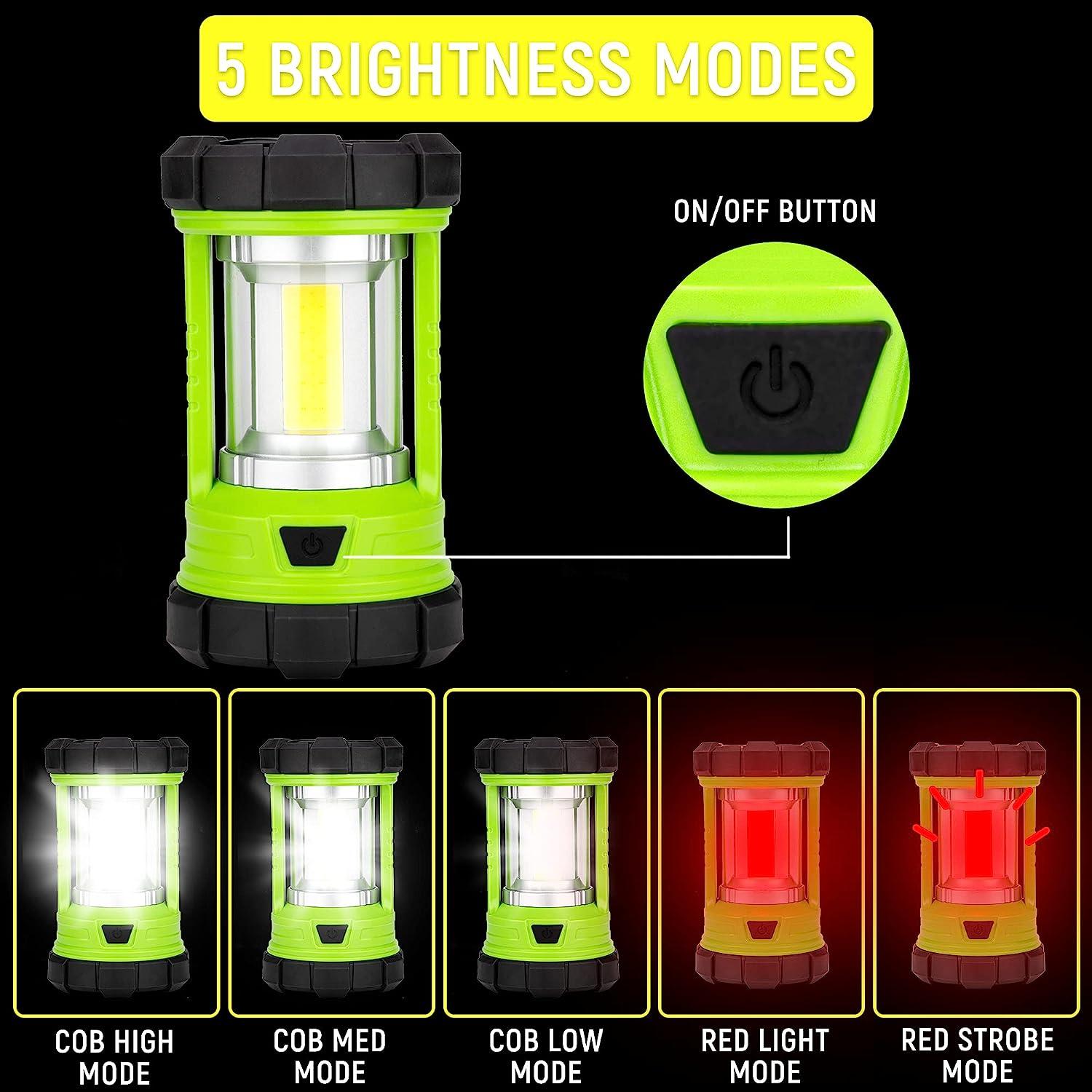 Wireless Battery Powered LED Camping Light, 5 Modes - 1Pack - Green