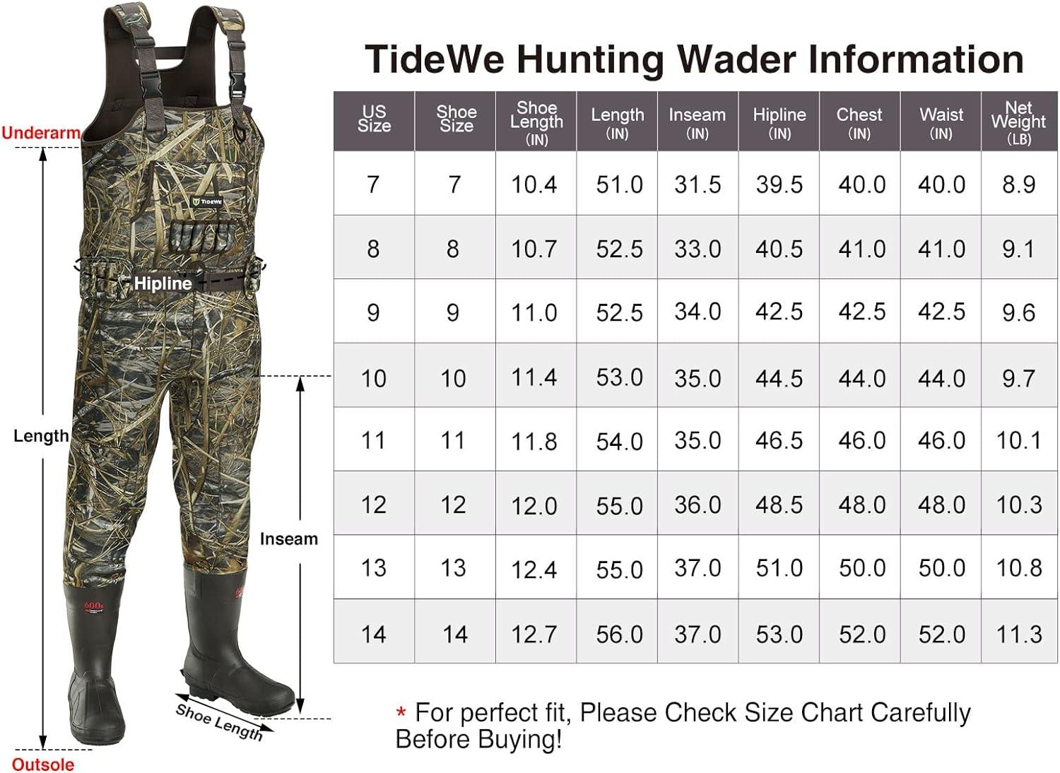 Guide Gear 3.5mm Mens Insulated Hunting Chest Waders with Boots, Camo  Neoprene with 600-Gram Insulation 