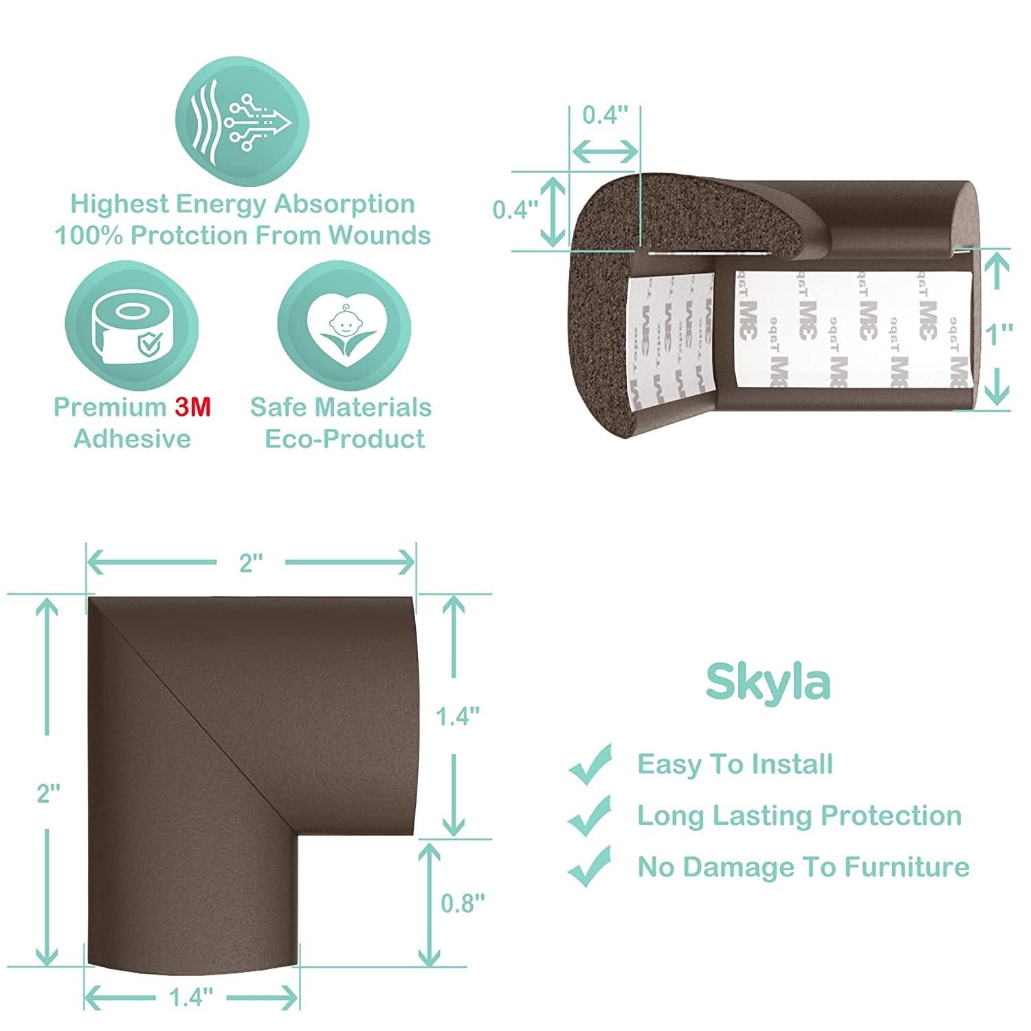 Skyla Homes 20 Pk Transparent Furniture Corner Protectors Adhesive Child  Proof