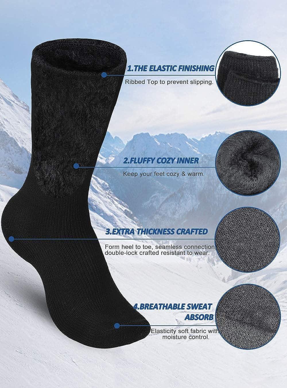 Men's 4 Pack Winter Thick Socks Warm Comfort Soft Fuzzy Floor Socks