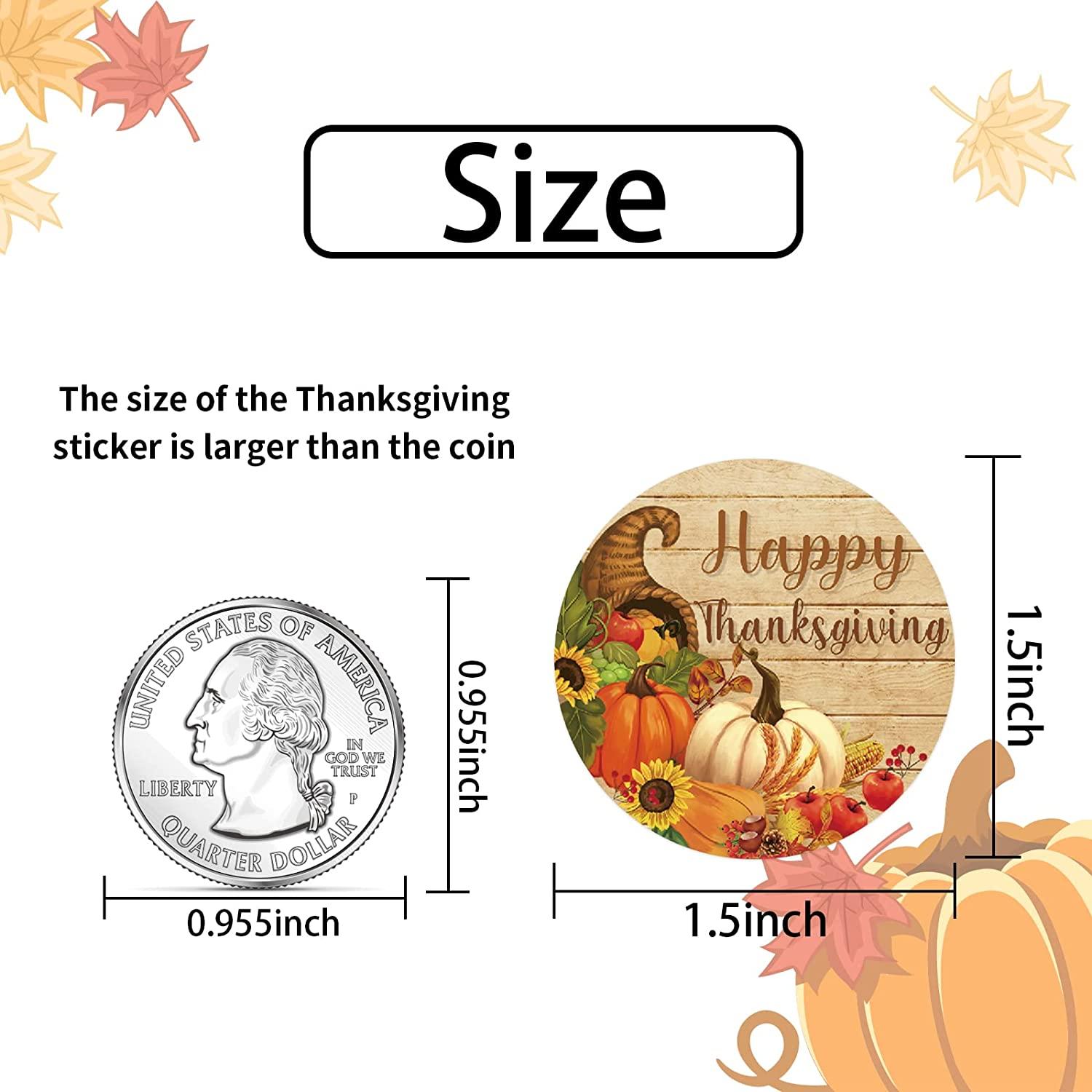 Sticker - Thanksgiving Pumpkin and Text Envelope Seal Sticker