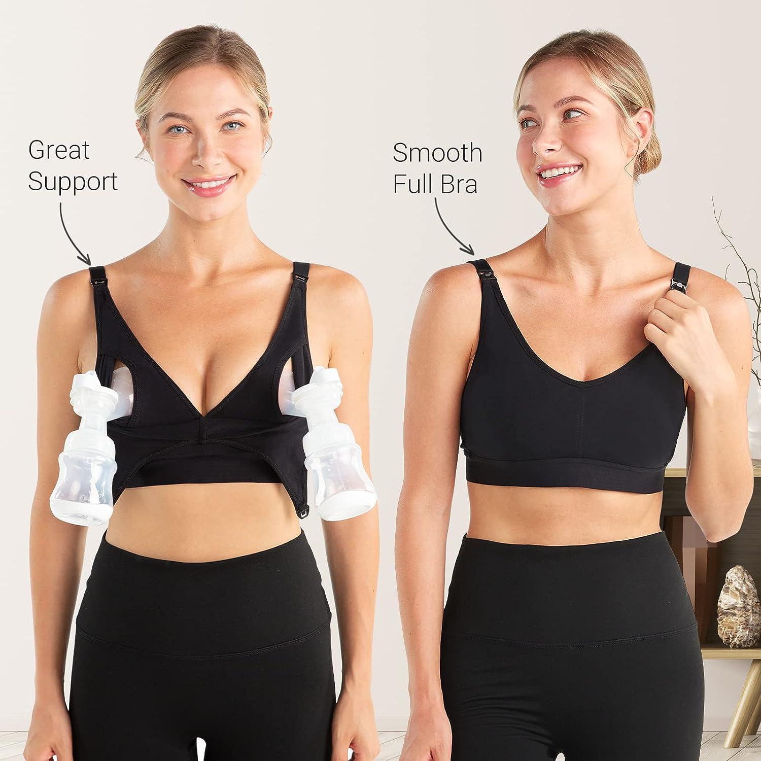 Momcozy Hands Free Pumping Bra, Adjustable Breast Pump Bra and Nursing Bra  All in One with Nursing Pads, All Day Wear for Spectra, Lansinoh, Philips  Avent (Black, X-Large), Black, X-Large : 