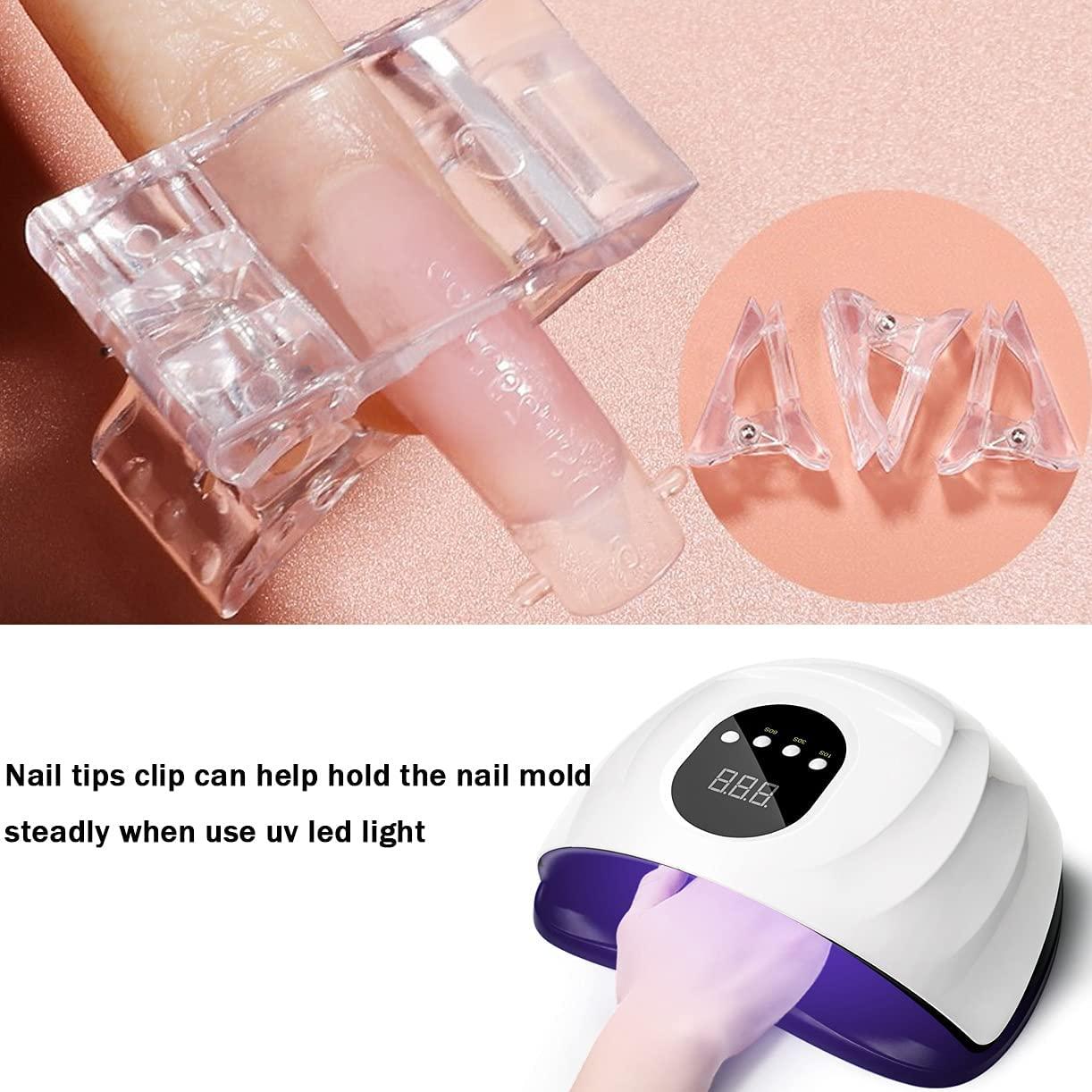 ZBX 10Pcs Nail Tips Clip Clear Transparent Nail Clips for Quick Building  Polygel nail forms Nail clips for polygel Finger Nail Extension UV LED  Builder Clamps Manicure Nail Art Tool A-10Pcs Transparent