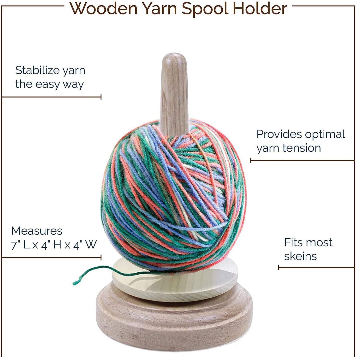 AnNafi Wood Yarn Holder with Twirling Mechanism Classic, Classic Wooden  Spinning Yarn & Thread Holder, Knitting Embroidery Accessory Gift, Craft  & Sewing Supplies