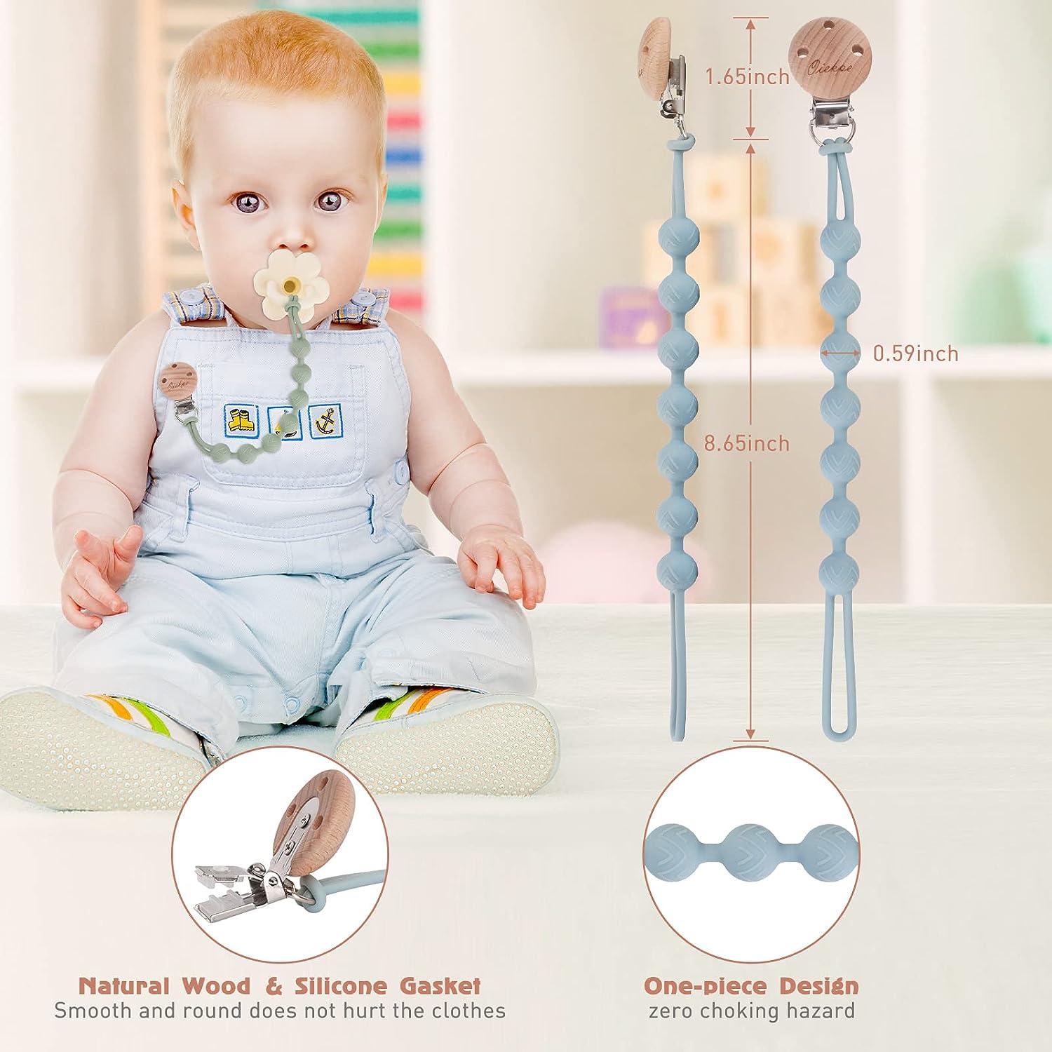 Pacifier Clips for Baby Boys Girl - 100% Food Grade Silicone One