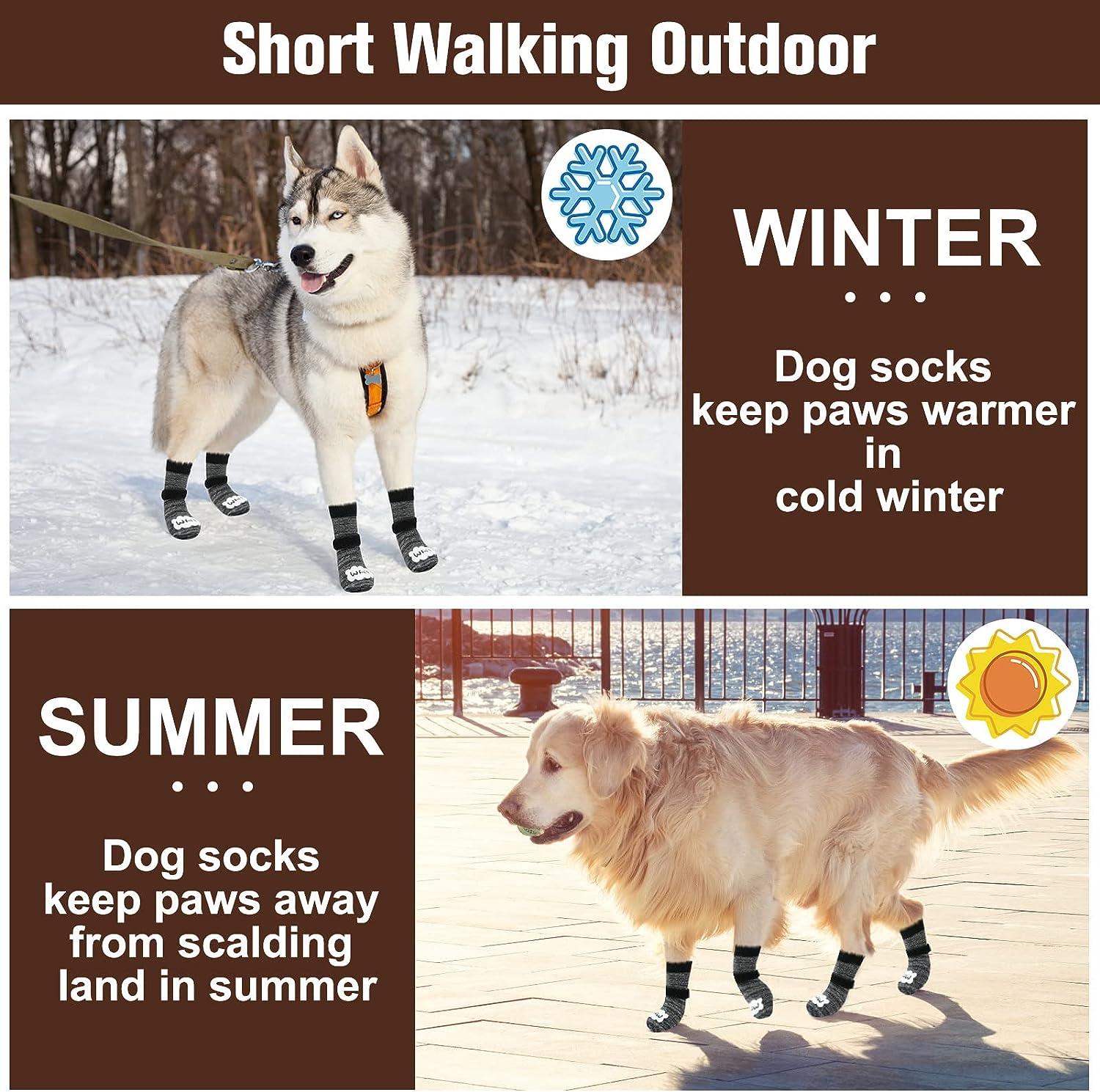 BEAUTYZOO Anti Slip Dog Socks for Small Medium Large Dogs with