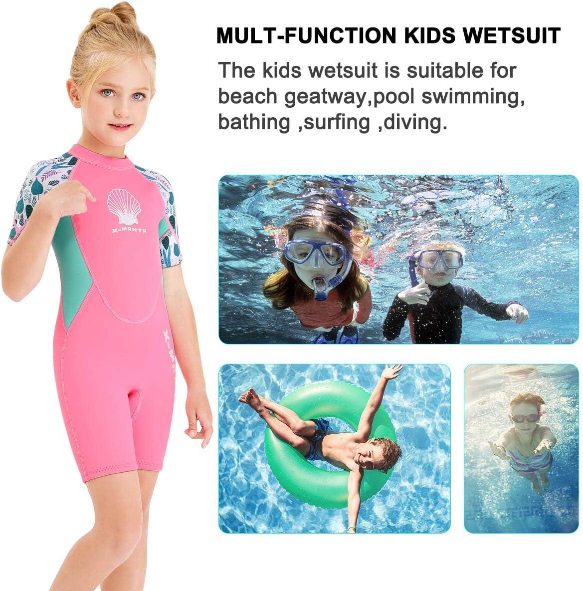 2.5MM Kids Wetsuits Full Suits Neoprene Swimsuits Long Sleeve Dive Suit for  Girls Aged 2 to 12 Year