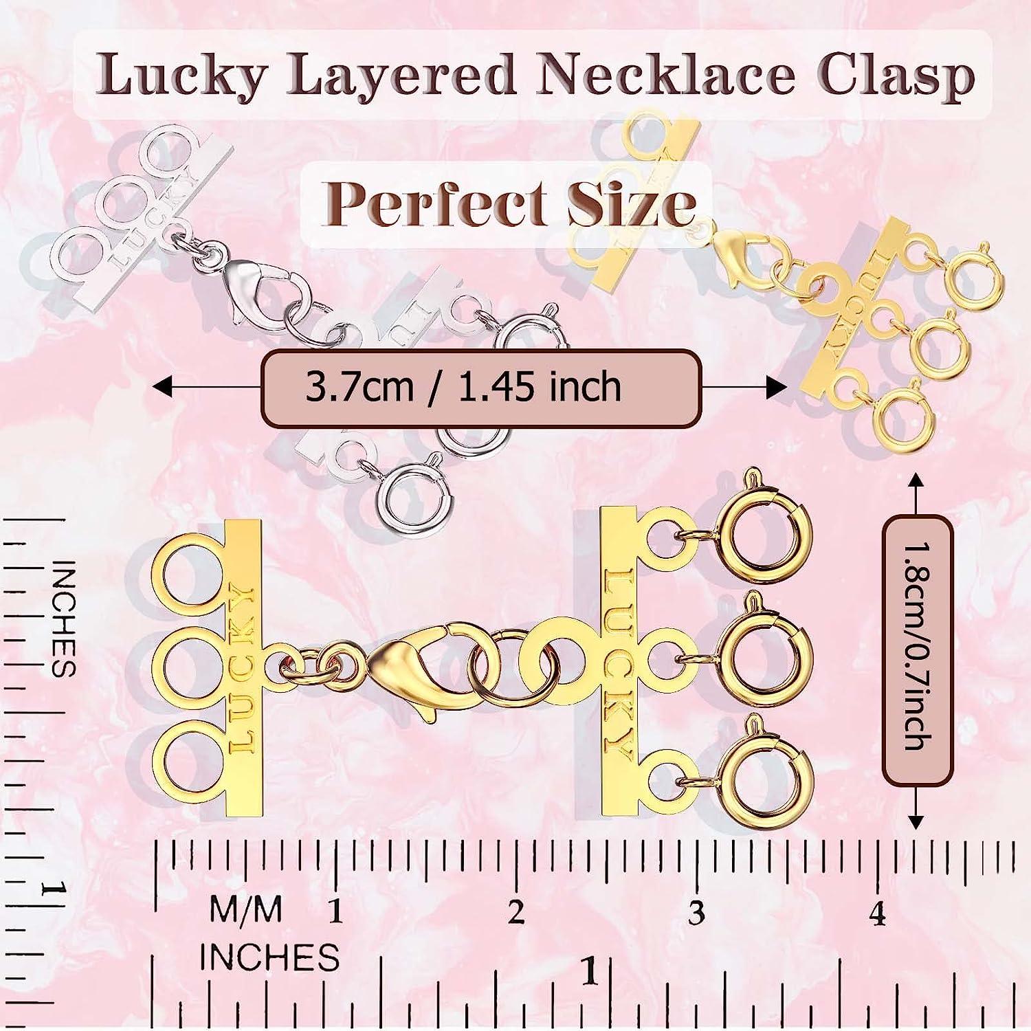 Dailyacc Lucky Necklace Layering Clasp 18K Gold and Silver Strong