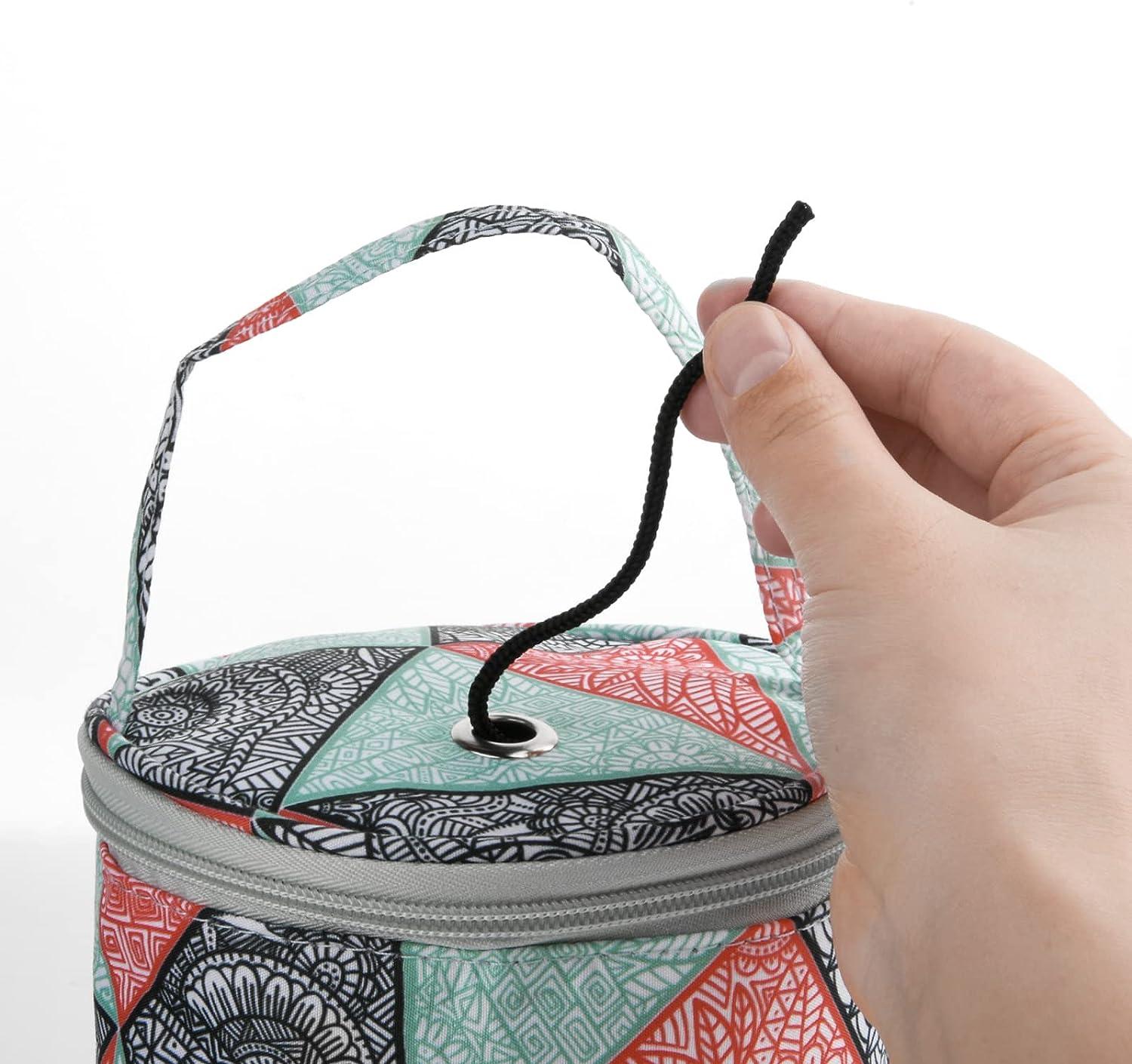 Katech Small Yarn Bag With Holes, Portable Yarn Storage Case for Unfinished  Mini Project Organizer Crochet Thread Sewing Accessories, Small Yarn Bags
