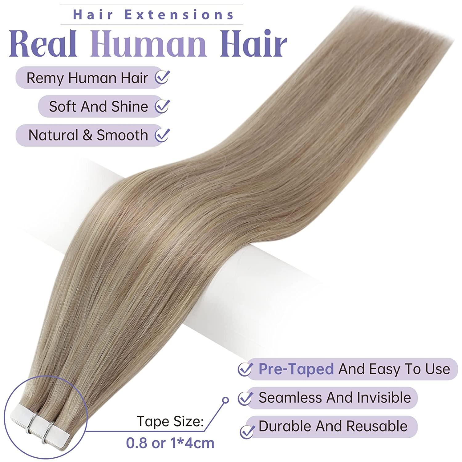 Full Shine Tape in Human Hair Extensions 12inch Double Sided Tape