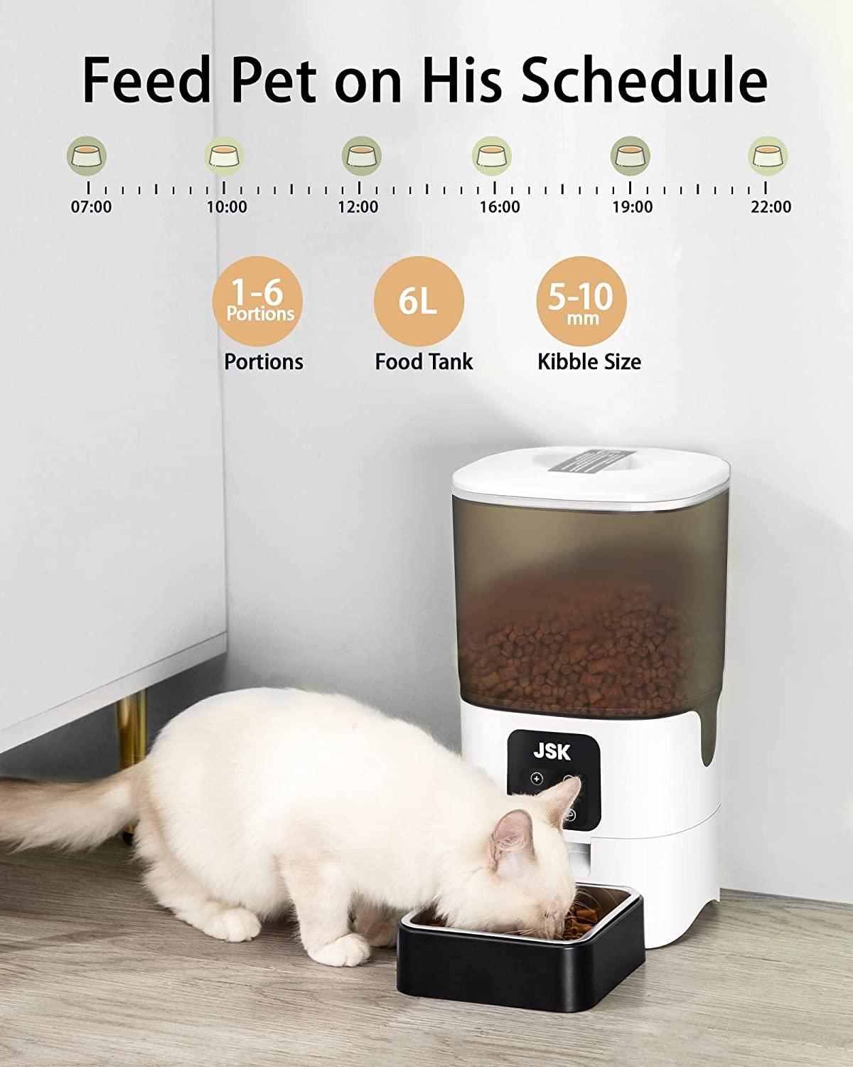 Automatic Cat Feeders Wi-Fi - 4L Dry Food Dispenser for Cats and Dogs 10  Meals p