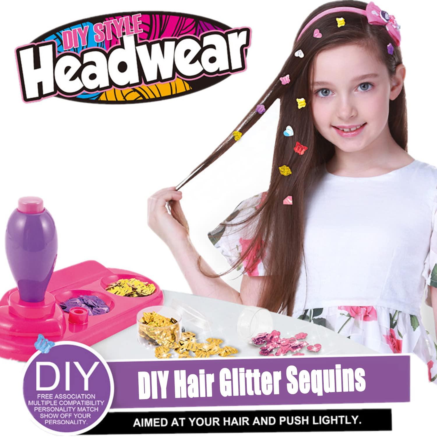 Hair Shining Diamond Stamper, Hair Bedazzler Kit with Hair Glitter