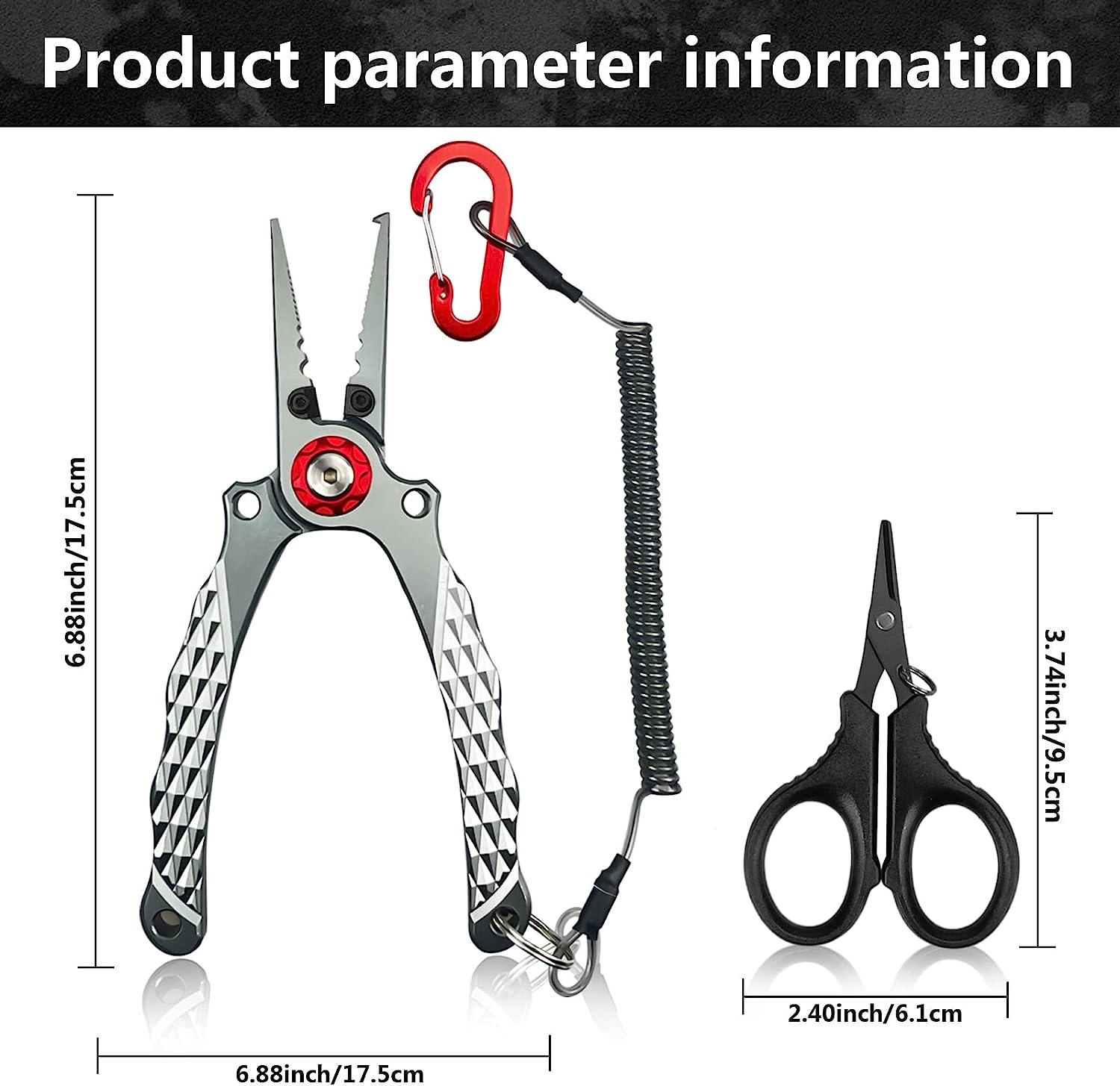 Generic All For Fishing Pliers Scissors Stainless Steel Fishing Line Cutter Split  Ring Pliers Hook Remover Tool With Lanyard And Sheath