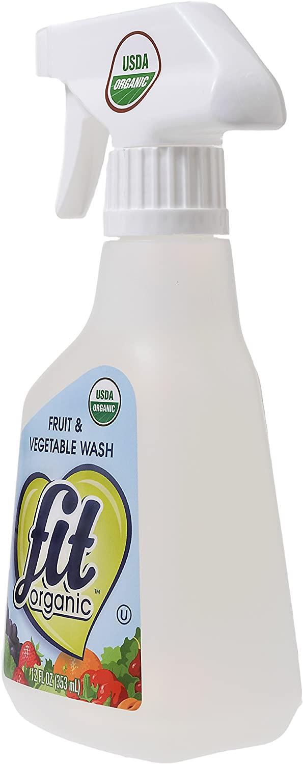 Fit ORGANIC: Produce Wash, Fruit and Vegetable Cleaner, All Natural Insecticide and Wax Remover-12 oz Pack of 3.