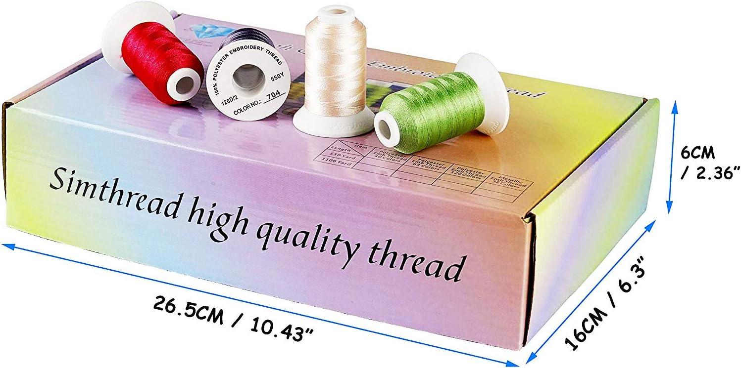 Simthread 63 Brother Colors Polyester Embroidery Machine Thread Kit 40  Weight for Brother Babylock Janome Singer Pfaff Husqvarna Bernina Embroidery  and Sewing Machines 550Y