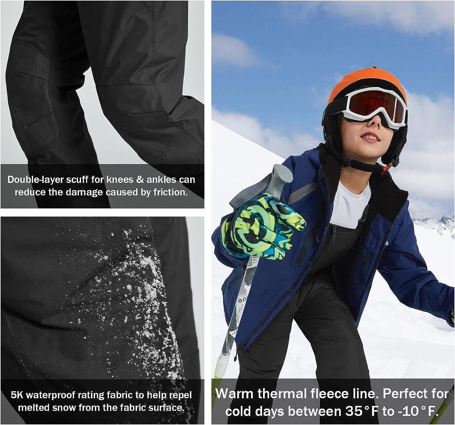 BALEAF Kid's Snow Bibs Insulated Waterproof Overalls for Boys