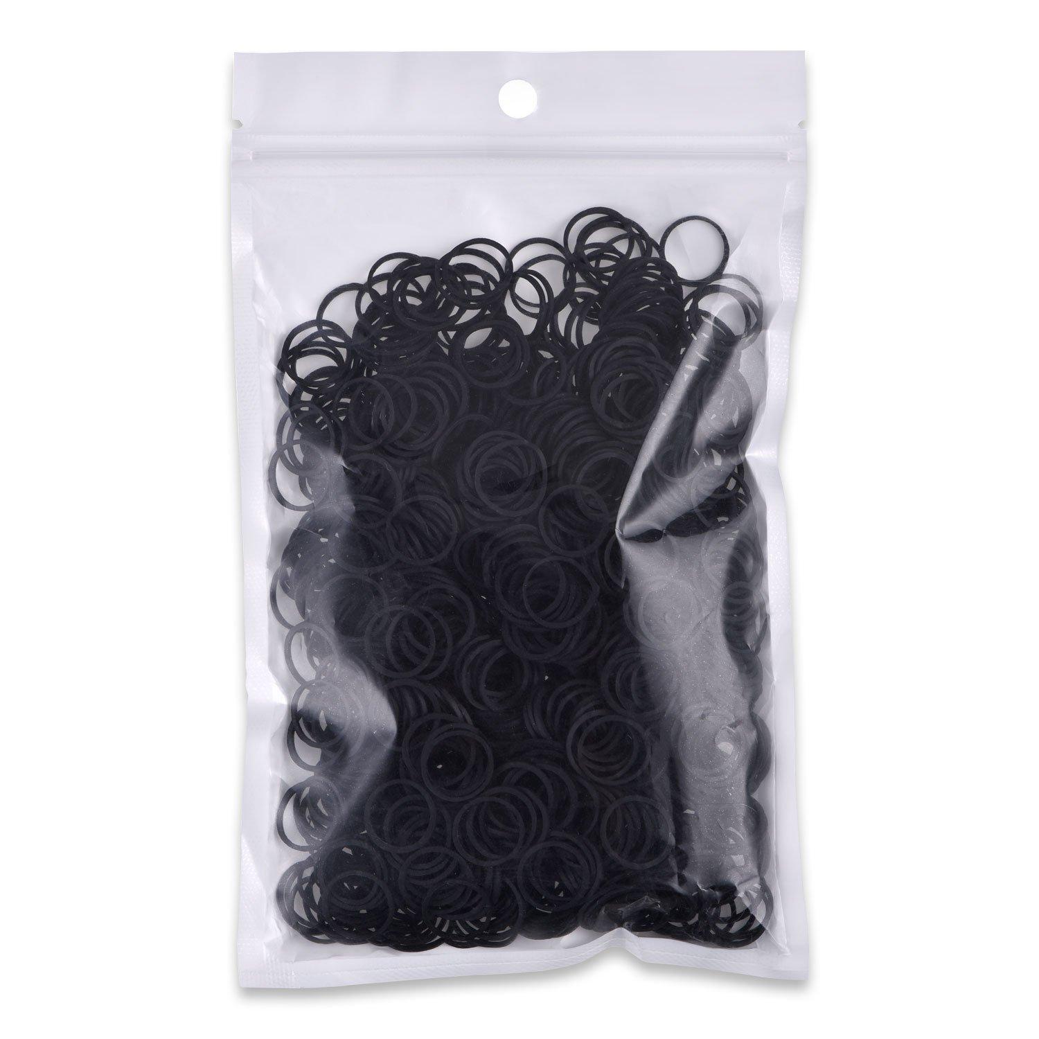 1000 Pcs Black Small Rubber Bands for Hair Black Mini Elastic Hair Bands  Soft [2mm in Width and 20mm in Length], Black Tiny Hair Rubber Bands Little