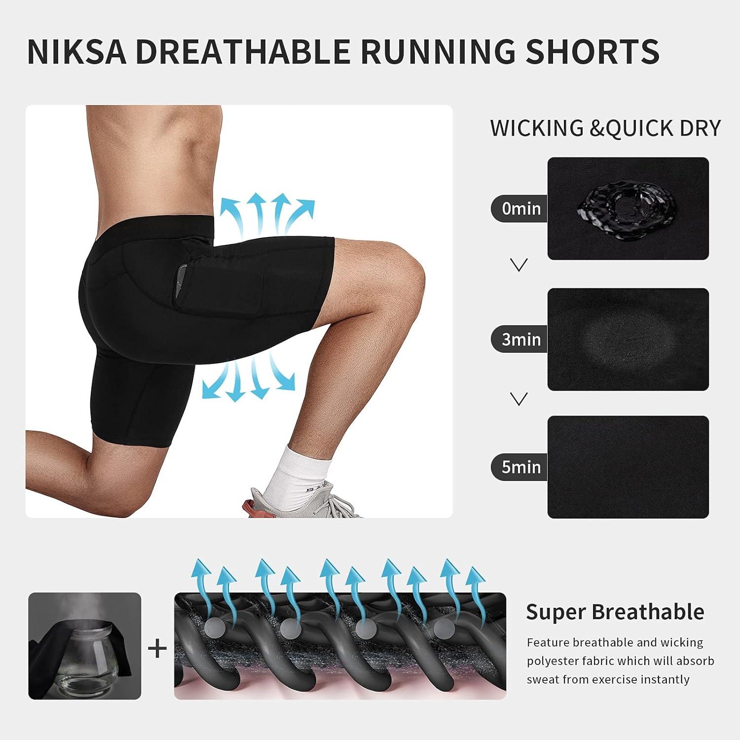 Niksa Compression Shorts Men 3 Pack, Compression Underwear for Men Athletic  Shorts, Running Workout Fitness Shorts