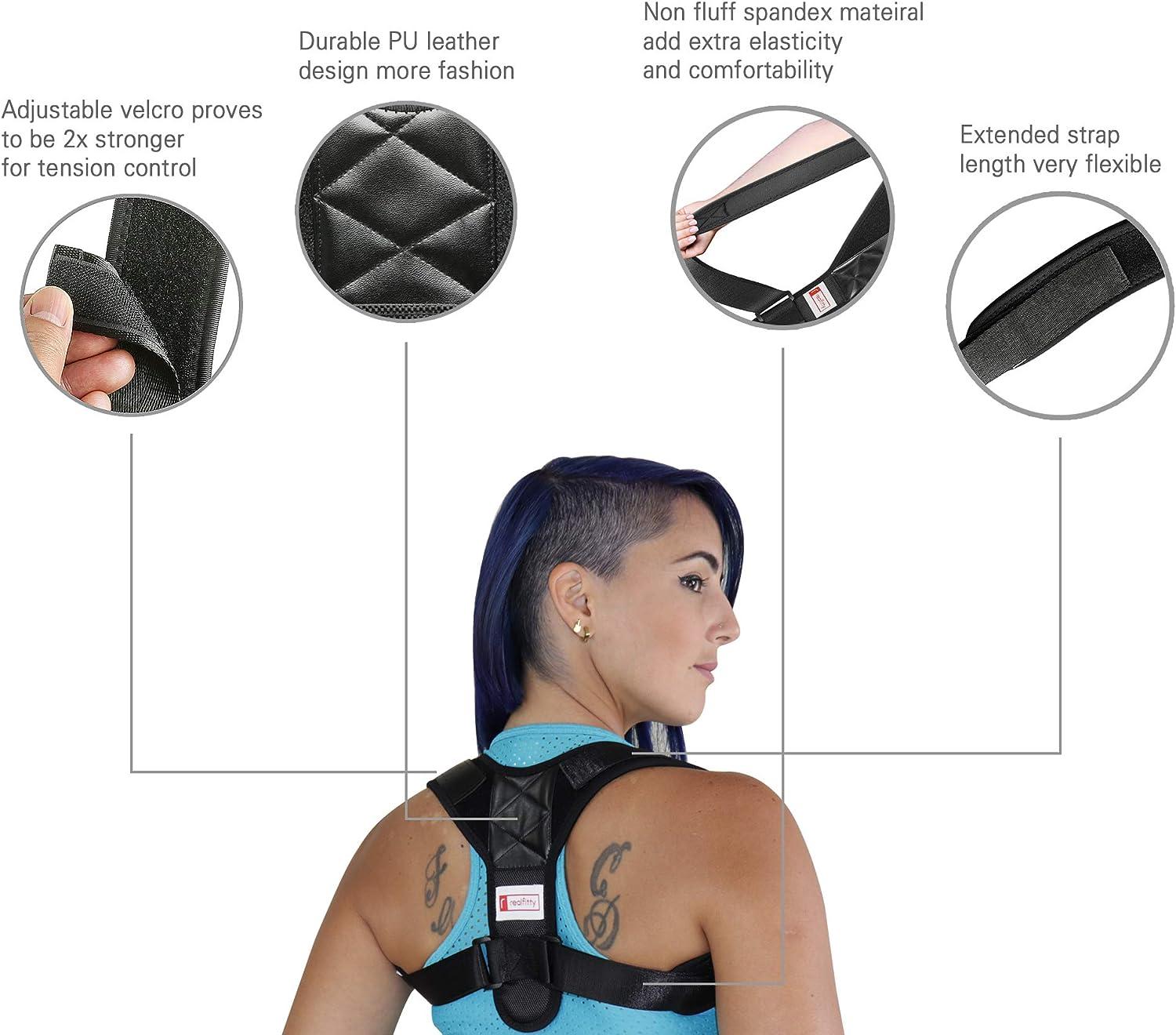 Posture Corrector for Men and Women,Upper Back Straightener Brace, Clavicle  Support Adjustable Device for Thoracic Kyphosis and Providing Shoulder Neck  Pain Relief Fits Chest Size 37-49'' 