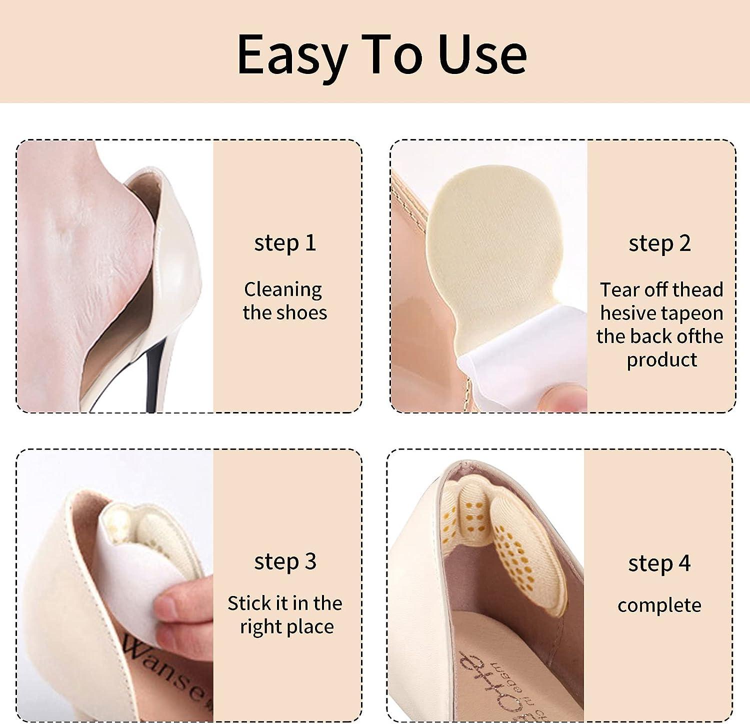 5 Pairs Heel Grips Pads Liner Cushions Self-adhesive for Loose Shoes Extra  Thick | eBay