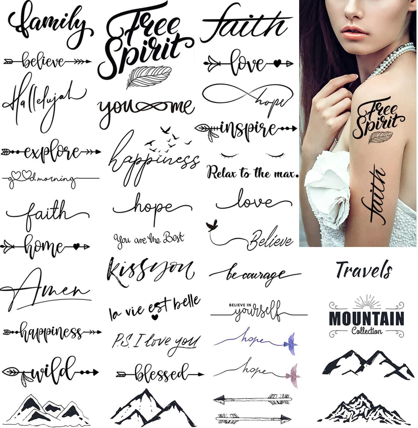 1pc Washable Temporary Tattoo Sticker With Pvc Material, Small Fresh  Personalized English Short Phrase Waterproof & Sweatproof For Daily Use Of  Fashionable People | SHEIN USA