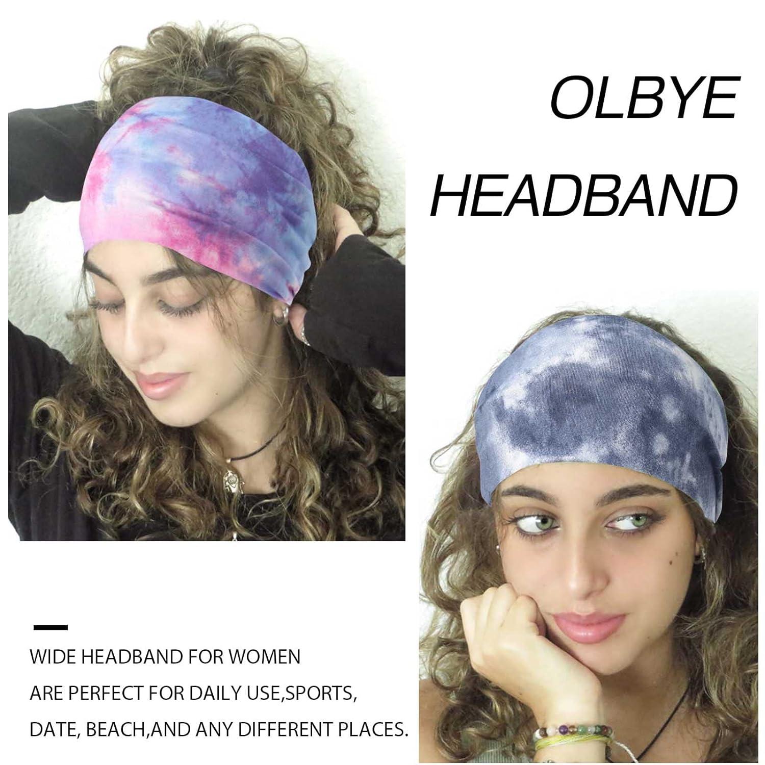 Olbye Wide Headbands Women Knotted Headband Non Slip Elastic Hair