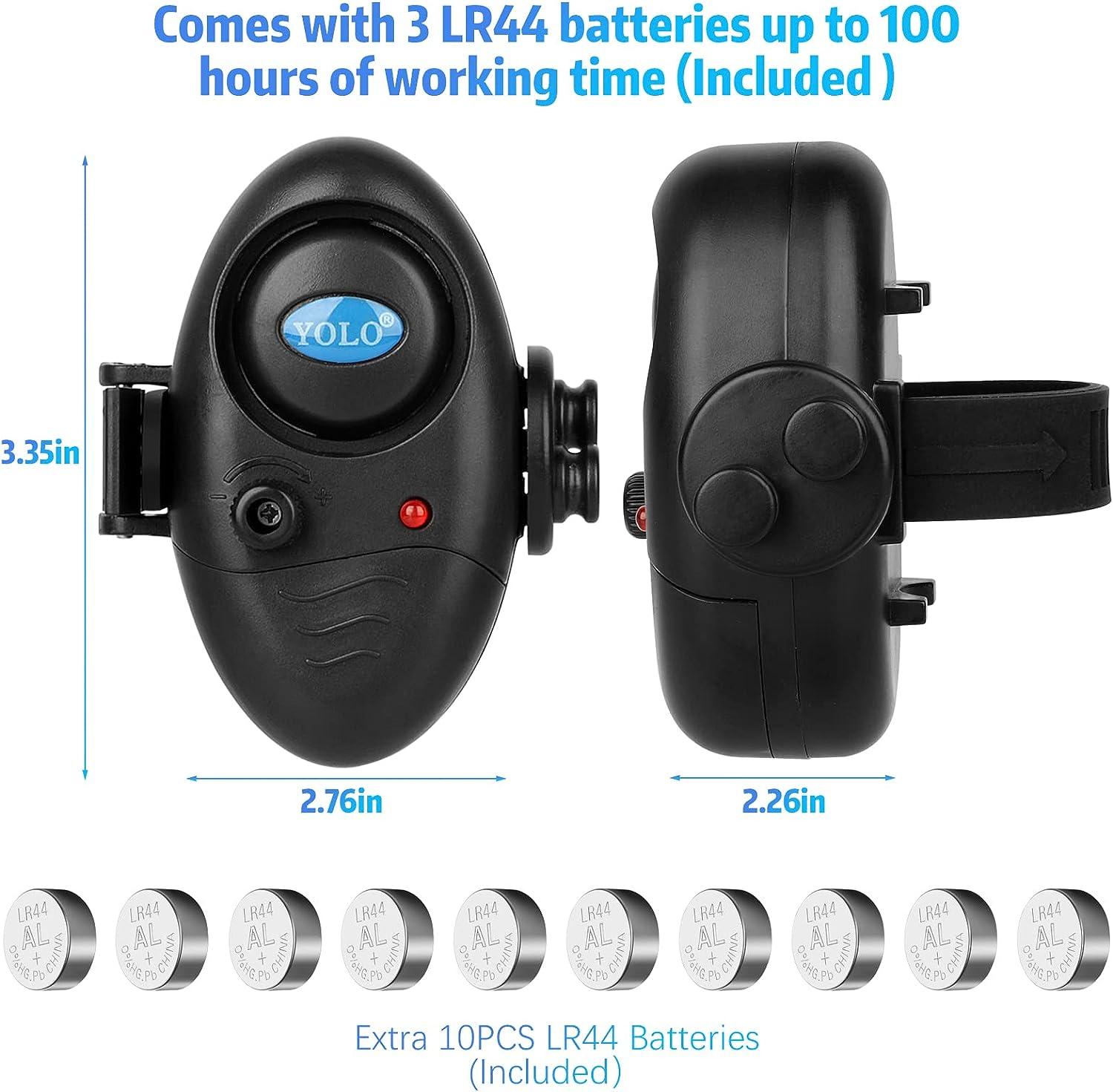 4pcs Electronic Fish Bite Sound Alarm LED Light Alert Bell Clip-On