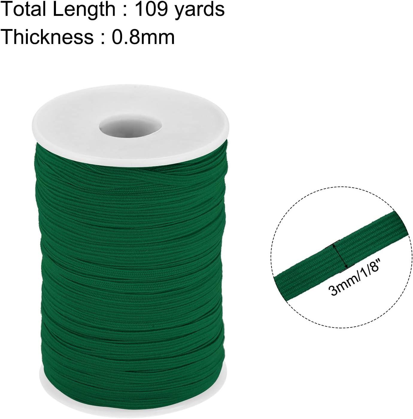 MECCANIXITY Twill Wide Elastic Band Double-Side 3 inch Flat 4 Yard Woven  Elastic Band Knit Elastic Spool Heavy Stretch Strap Green for Sewing