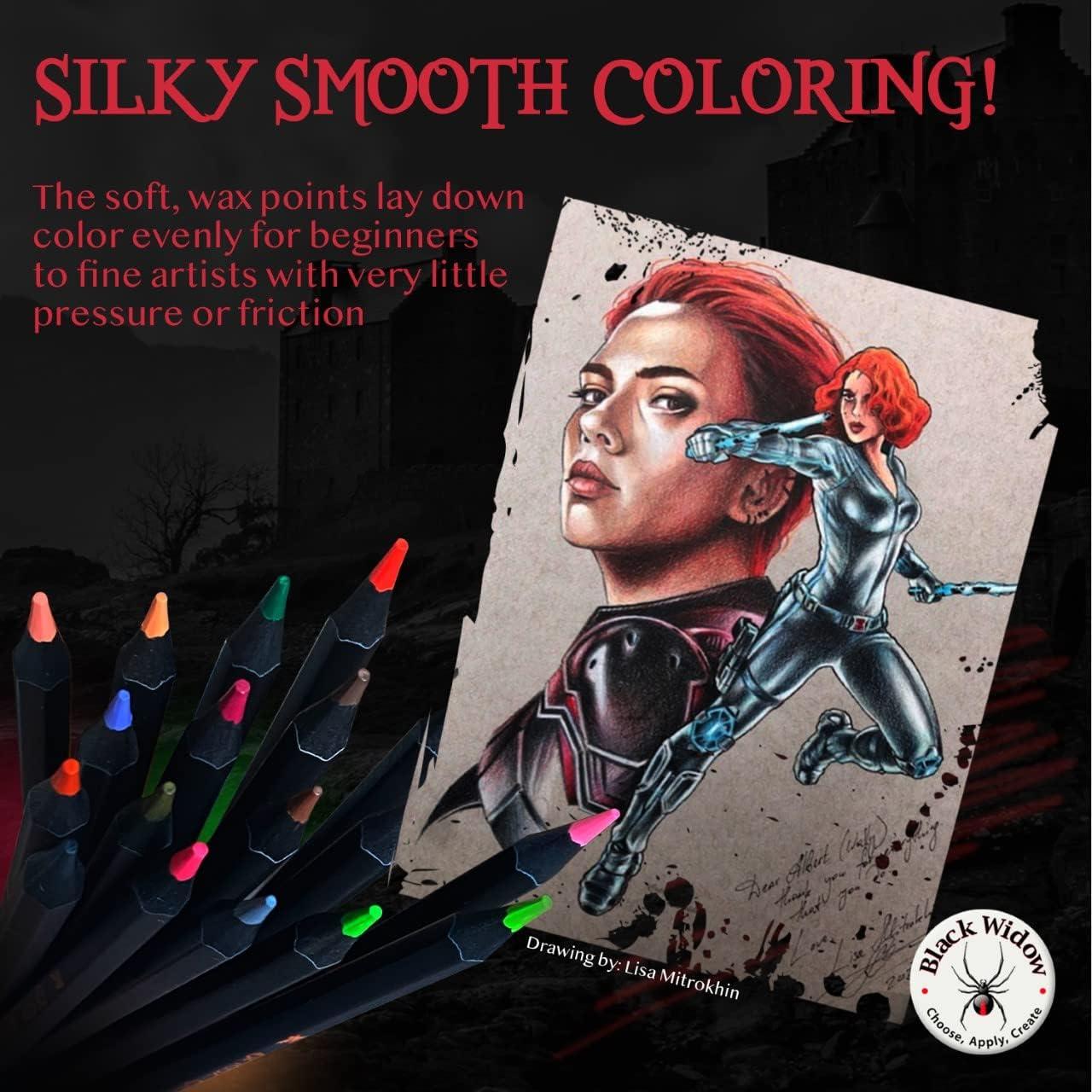  Black Widow Monarch Colored Pencils For Adult Coloring - 48 Coloring  Pencils With Smooth Pigments - Best Color Pencil Set For Adult Coloring  Books And Drawing. : Arts, Crafts & Sewing
