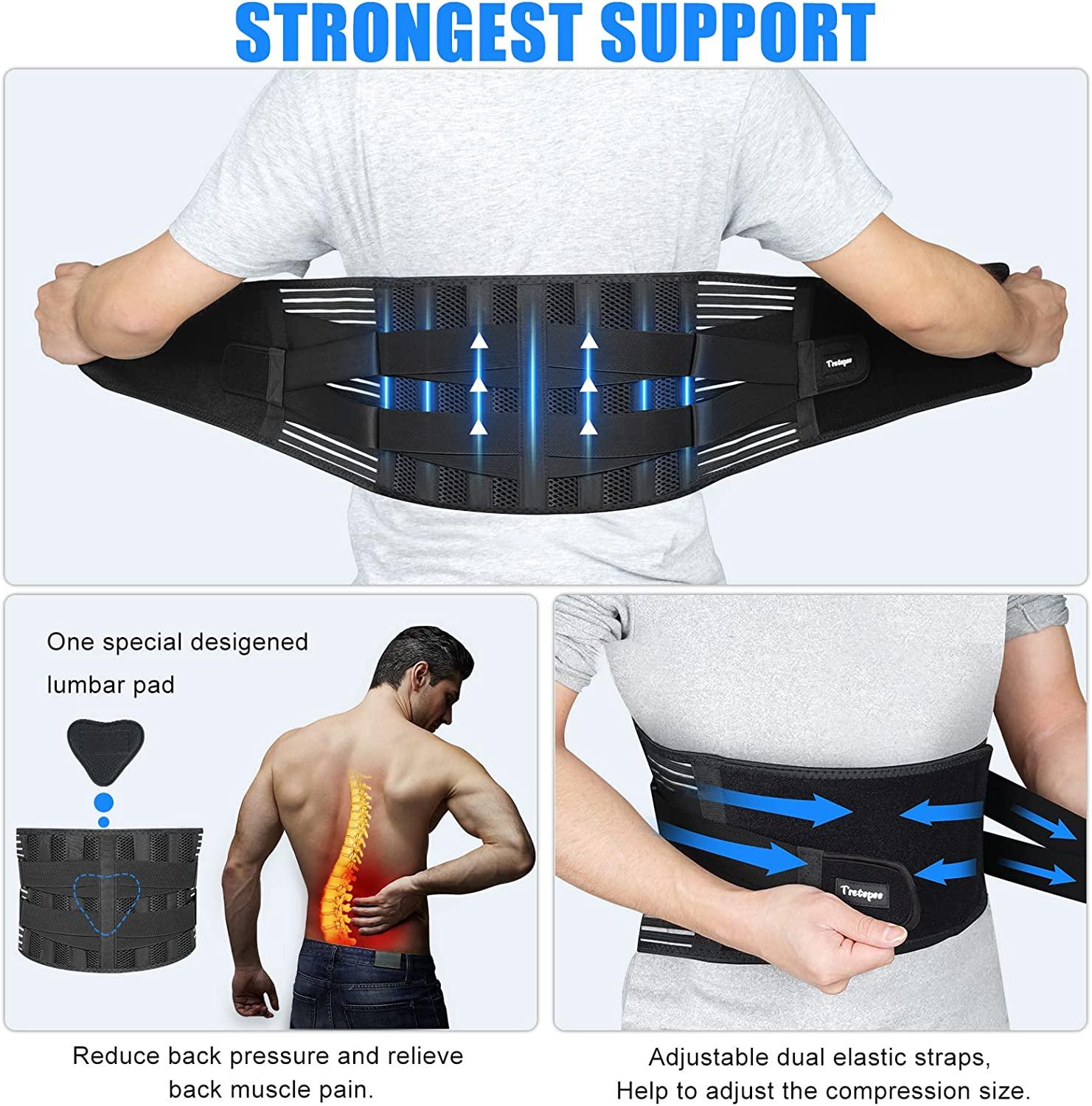 Back Brace for Men Women Lower Back Pain Relief with 7 Stays and Removable  Lumbar Pad - Lumbar Braces for Sciatica Scoliosis