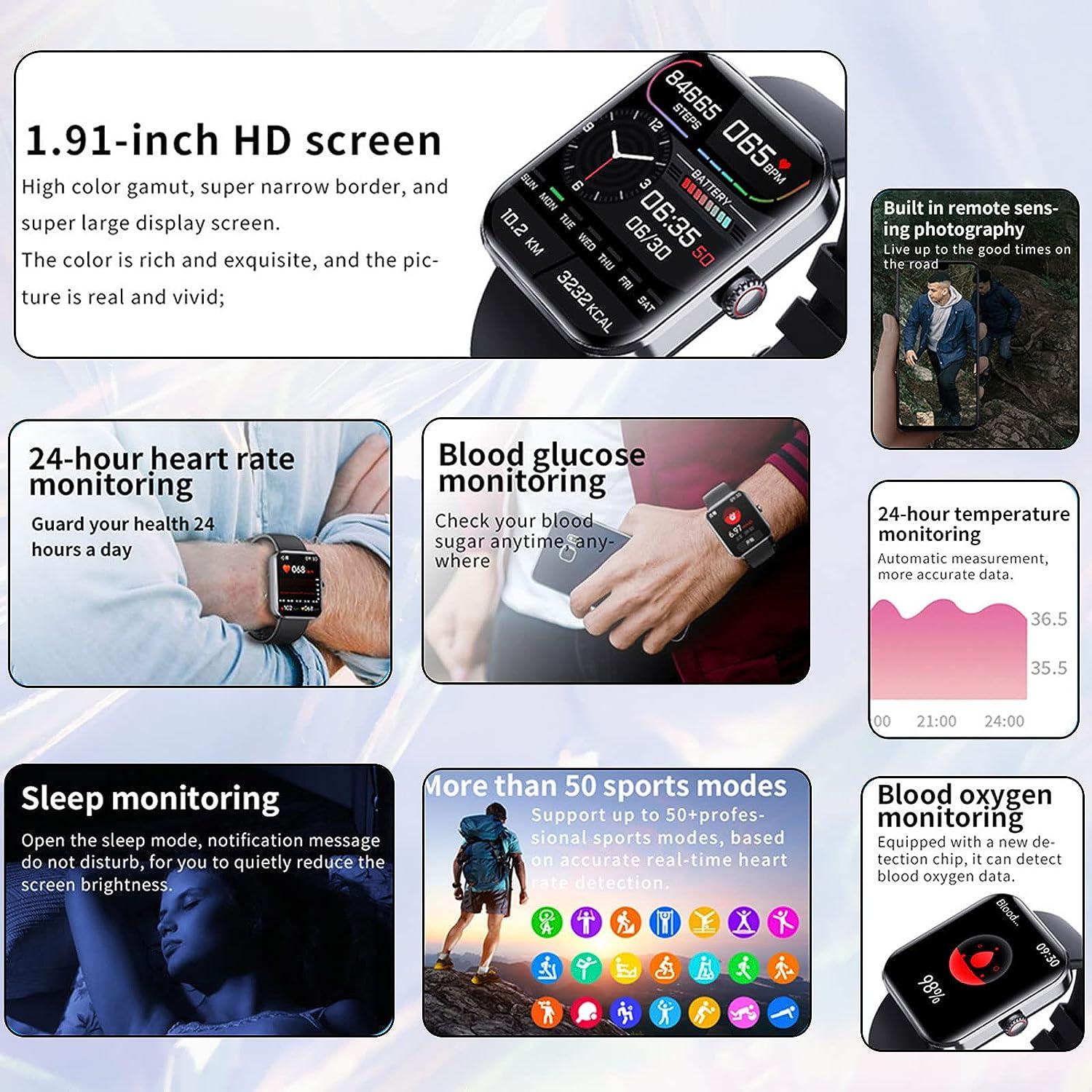 New Blood Glucose Monitor Health Smart Watch Men ECG Women