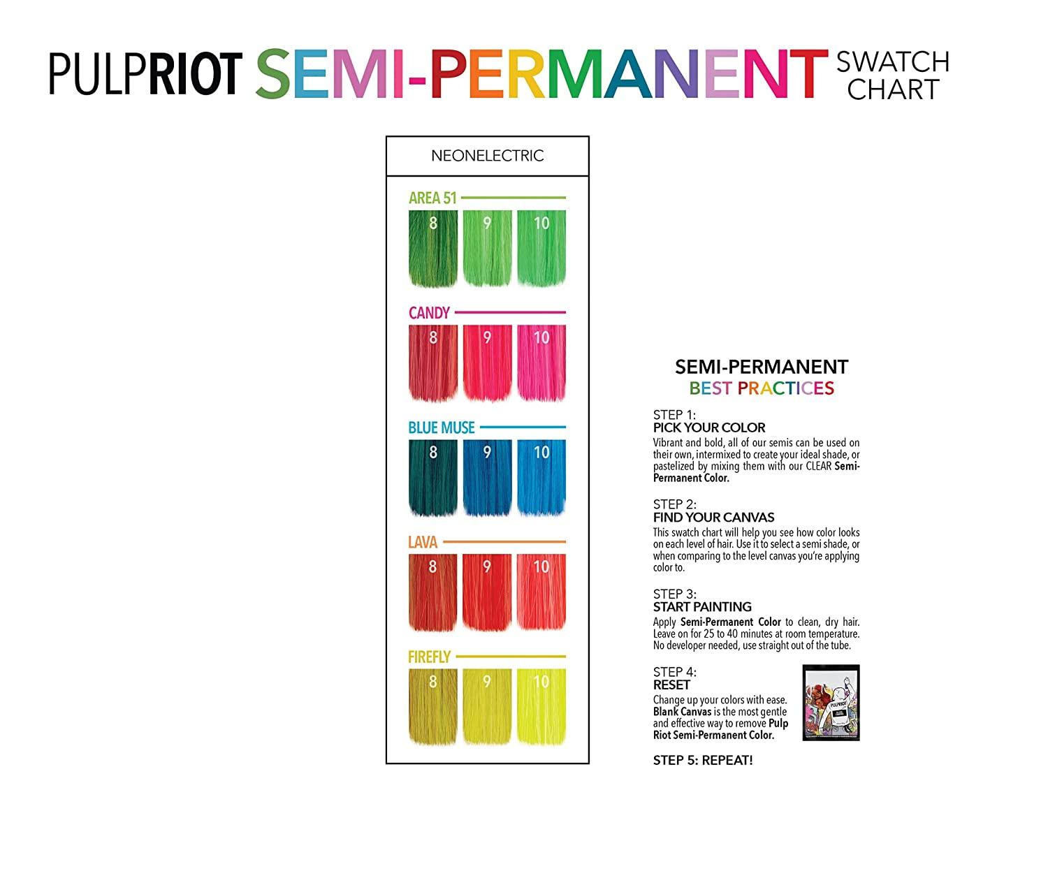 Pulp Riot Semi Permanent Neon Hair Color 4oz Area 51 4 Fl Oz Pack Of 1