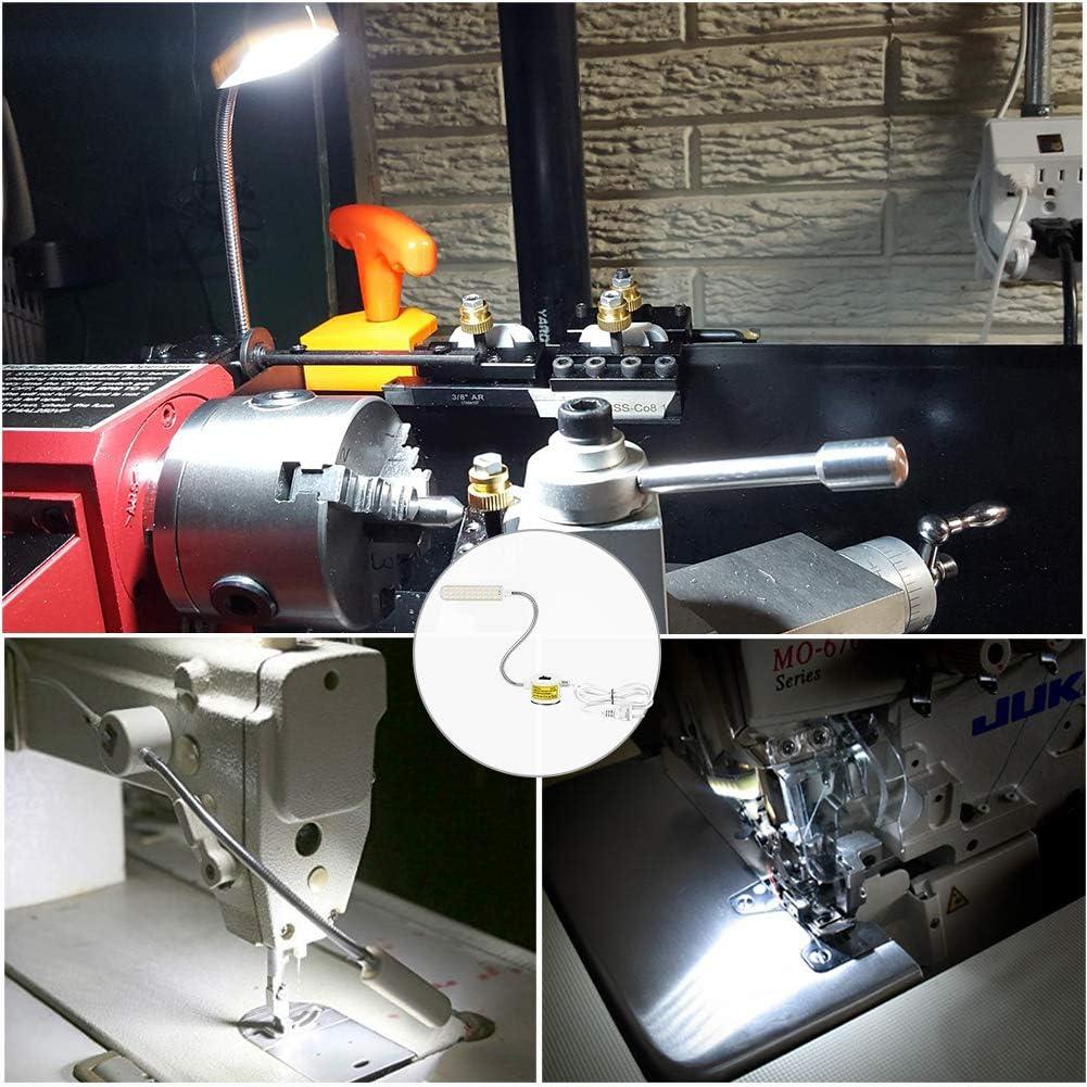 Amazing power Sewing Machine Light LED Flexible Gooseneck Work Lamp with  Magnetic Mount Base for Workbench Lathe Drill Press