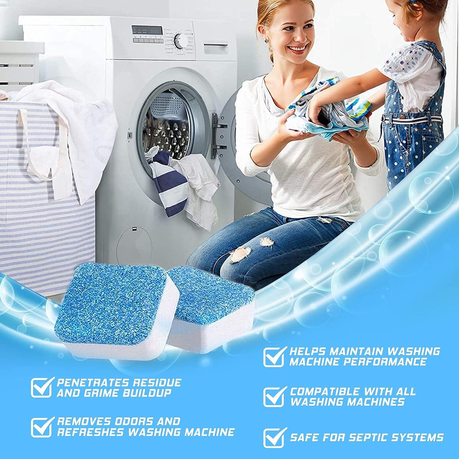 Damallren Washing Machine Cleaner, 24 Tablets Washer Machine Cleaner, Washing  Machine Deep Cleaning Tablets for All Washers Machines Including HE Front  Loader & Top Load Washer blue