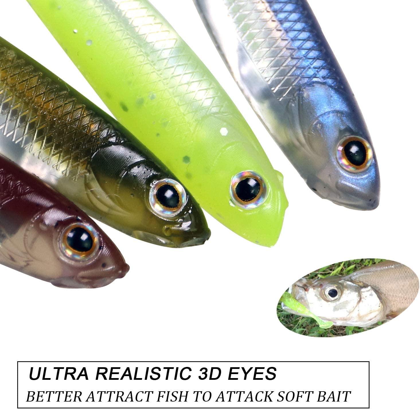 Dr.Fish Paddle Tail Swimbaits, Soft Lures for Bass Fishing, Soft Baits Swim  Shad Bait Minnow Lures Drop Shot Fishing Lures 2-3/4 Inches Chartreuse in  Kenya