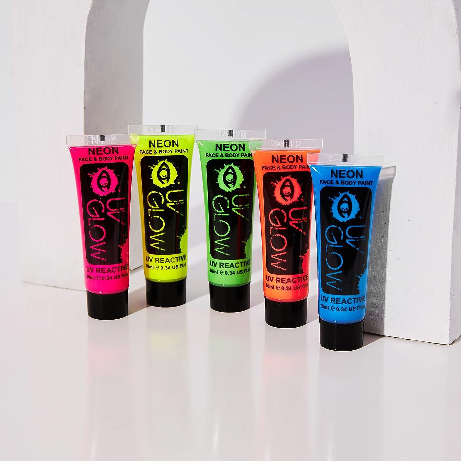 Cheap 8 Tubes 10ml/0.34oz UV Neon Face & Body Paint 8 Colors Neon  Fluorescent UV Blacklight Glow Safe