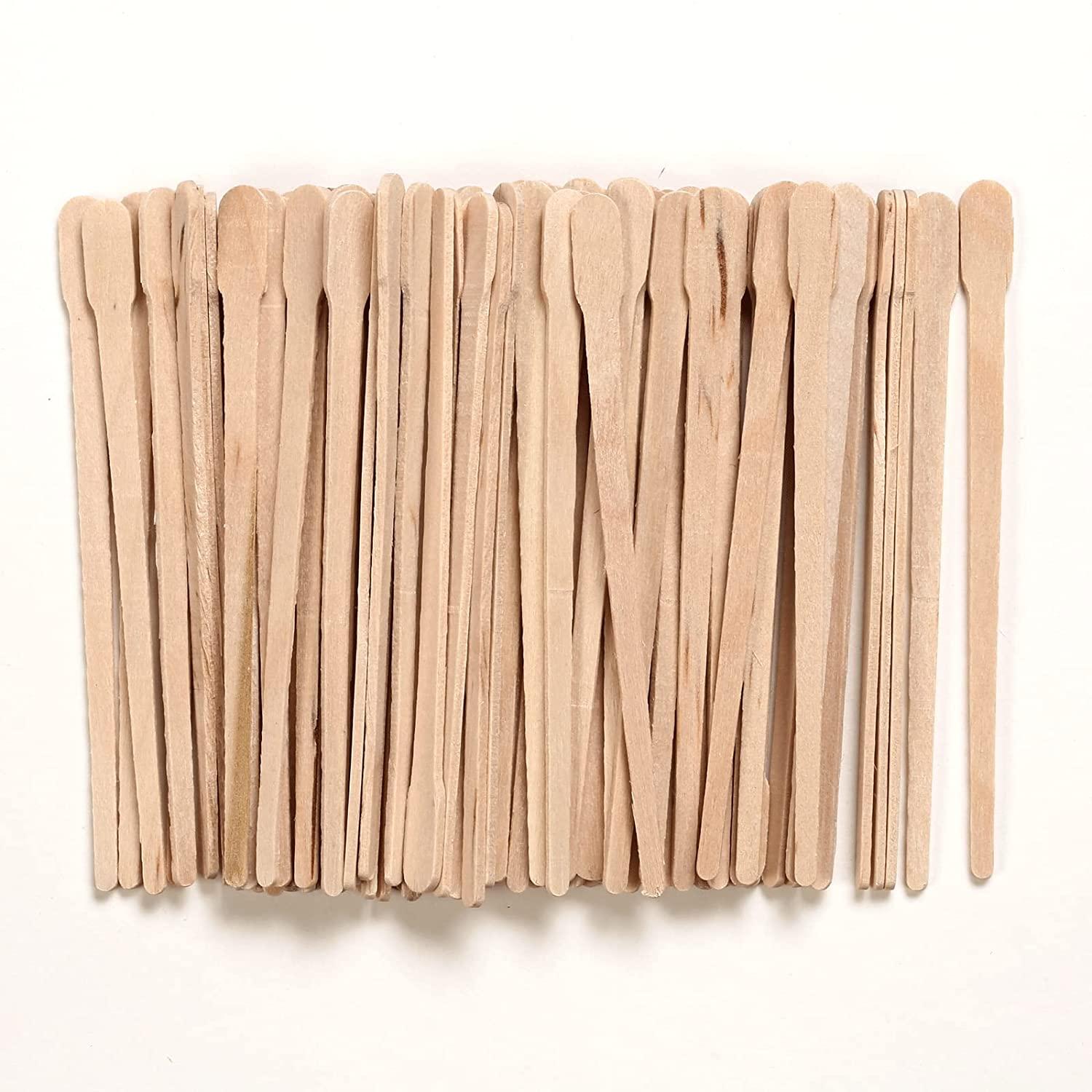50pcs Wooden Wax Sticks - For Body Legs Face And Small Medium Large Sizes  Eyebrow Waxing Applicator Spatulas For Hair Removal Or Wood Craft Sticks