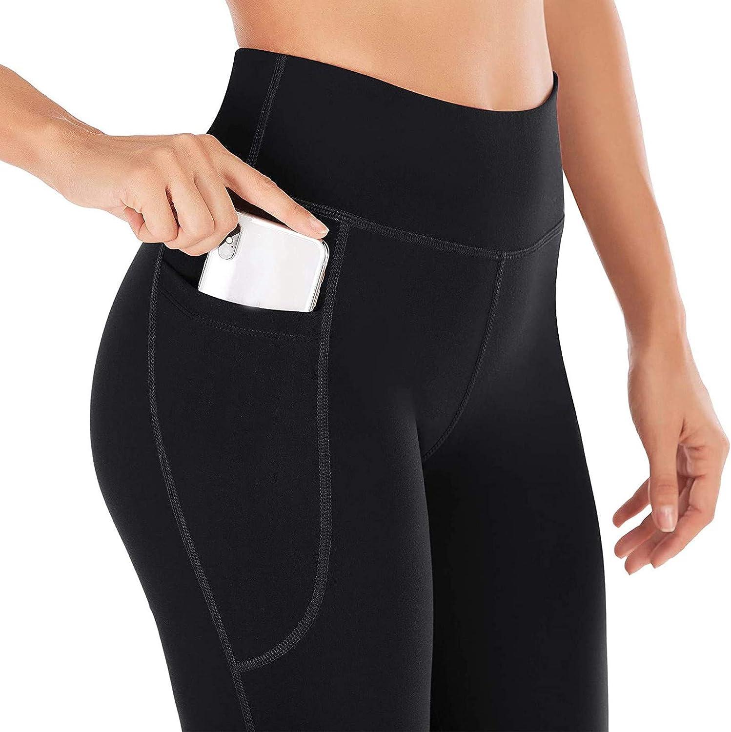 Women's High Waist Yoga Flare Pants With Pockets, Elastic
