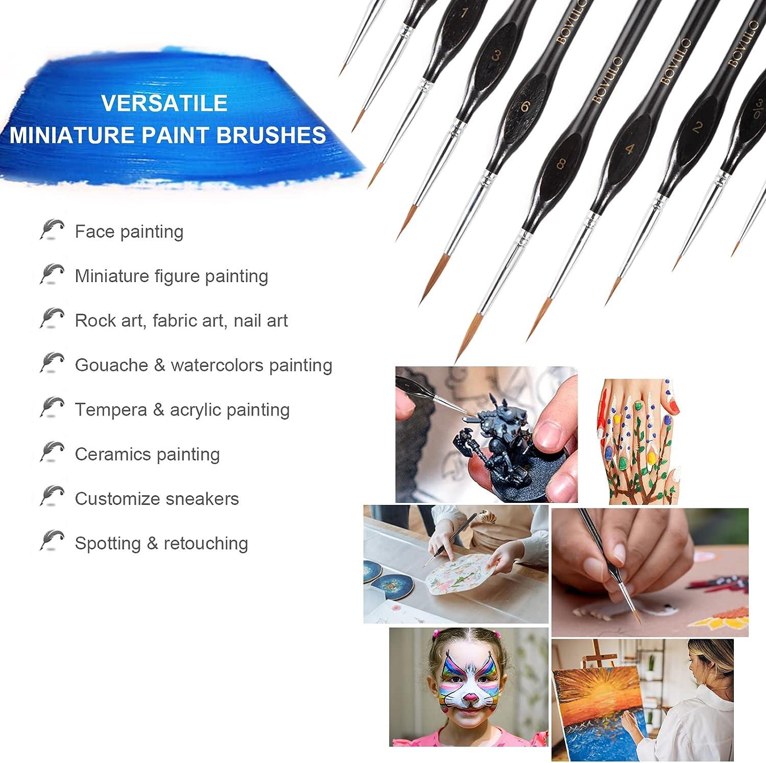 10PCS Detail Paint Brush Set - Durable Miniature Painting Brushes Micro  Paint Brushes for Warhammer 40k Miniature Figure Model Painting Fine  Detailing Art Painting by BOVULO