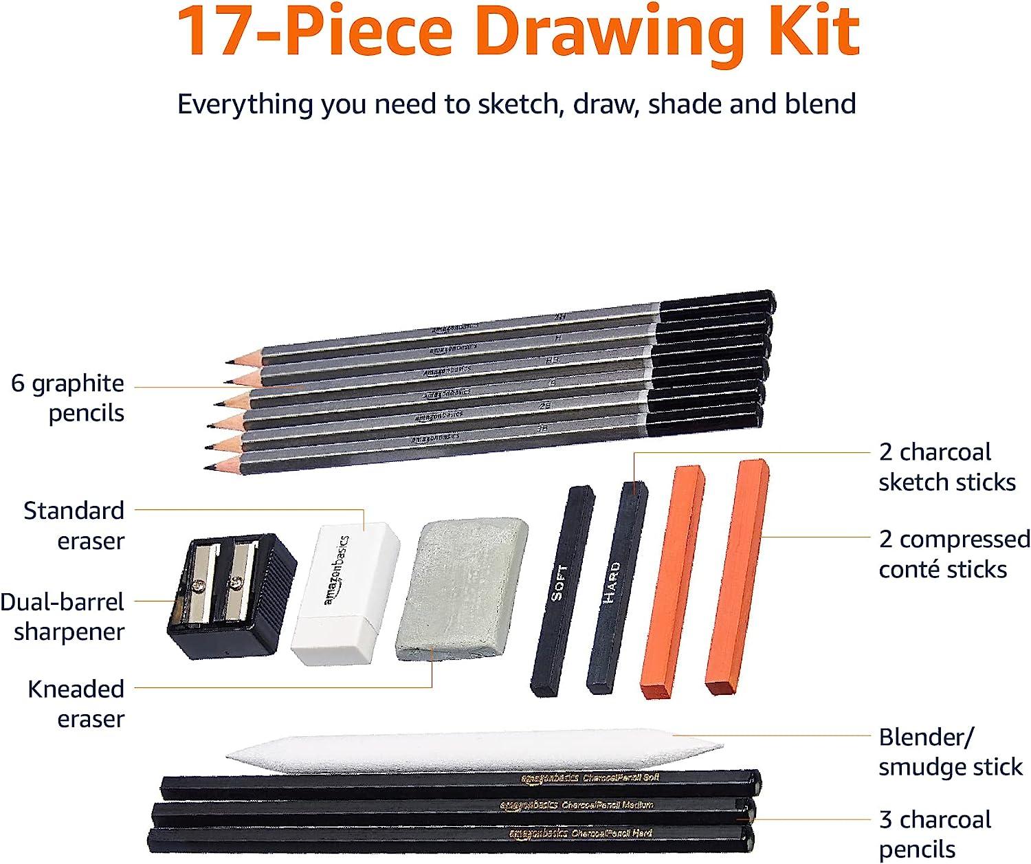 71 Professional Drawing Artist Kit Set Pencils and Sketch Charcoal