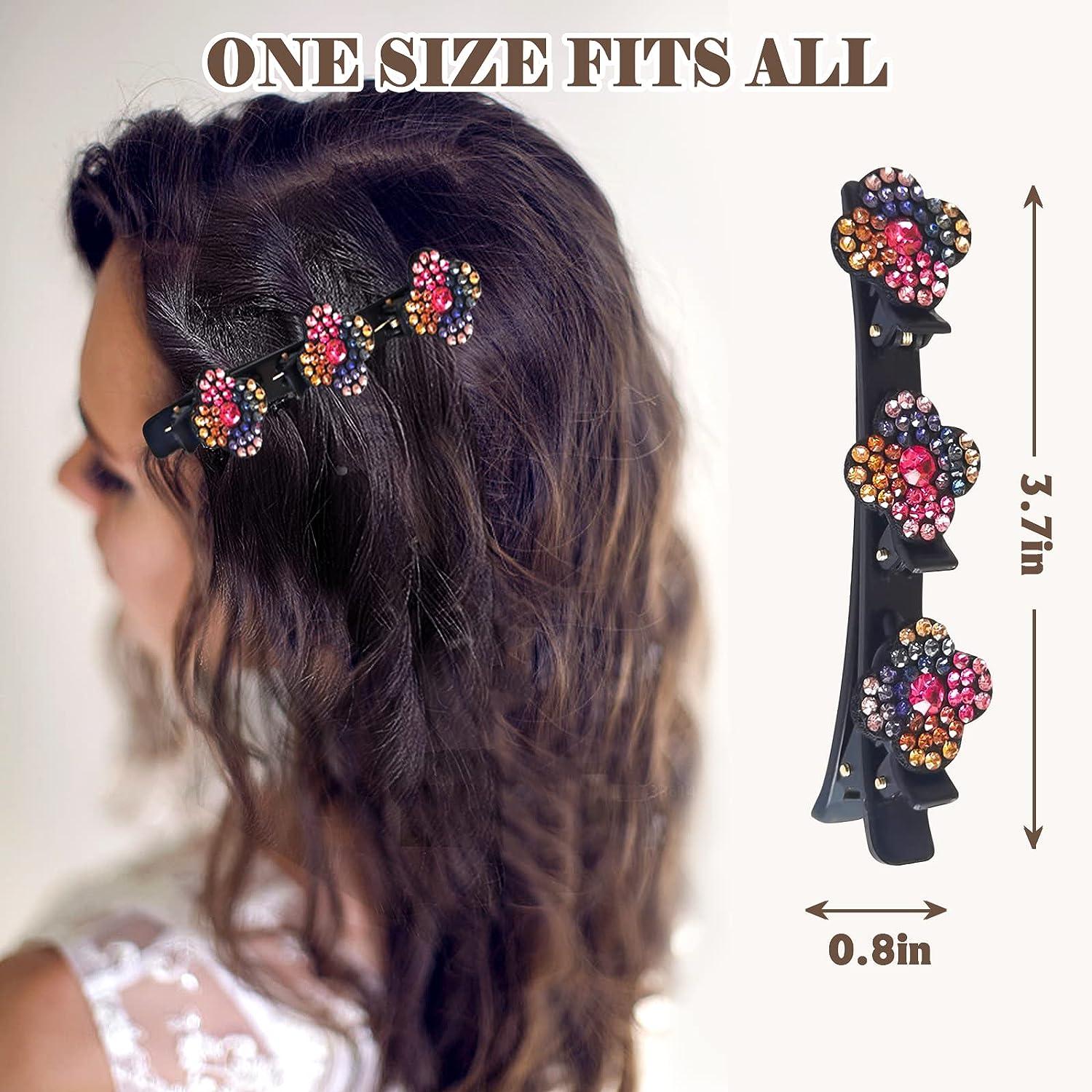 Satin Fabric Hair Bands, Sparkling Crystal Stone Braided Hair