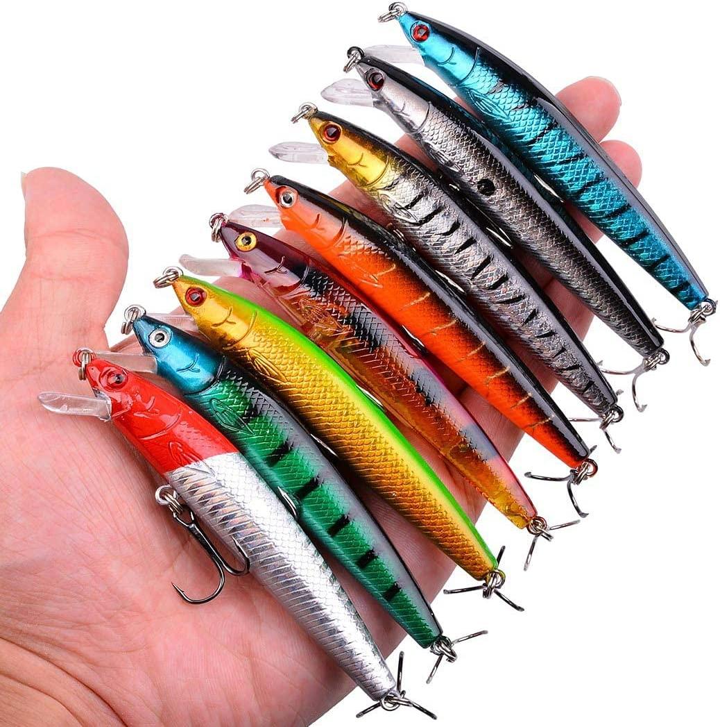 Aorace 11pcs Fishing Lures Kit Mixed Poppers With Hooks For