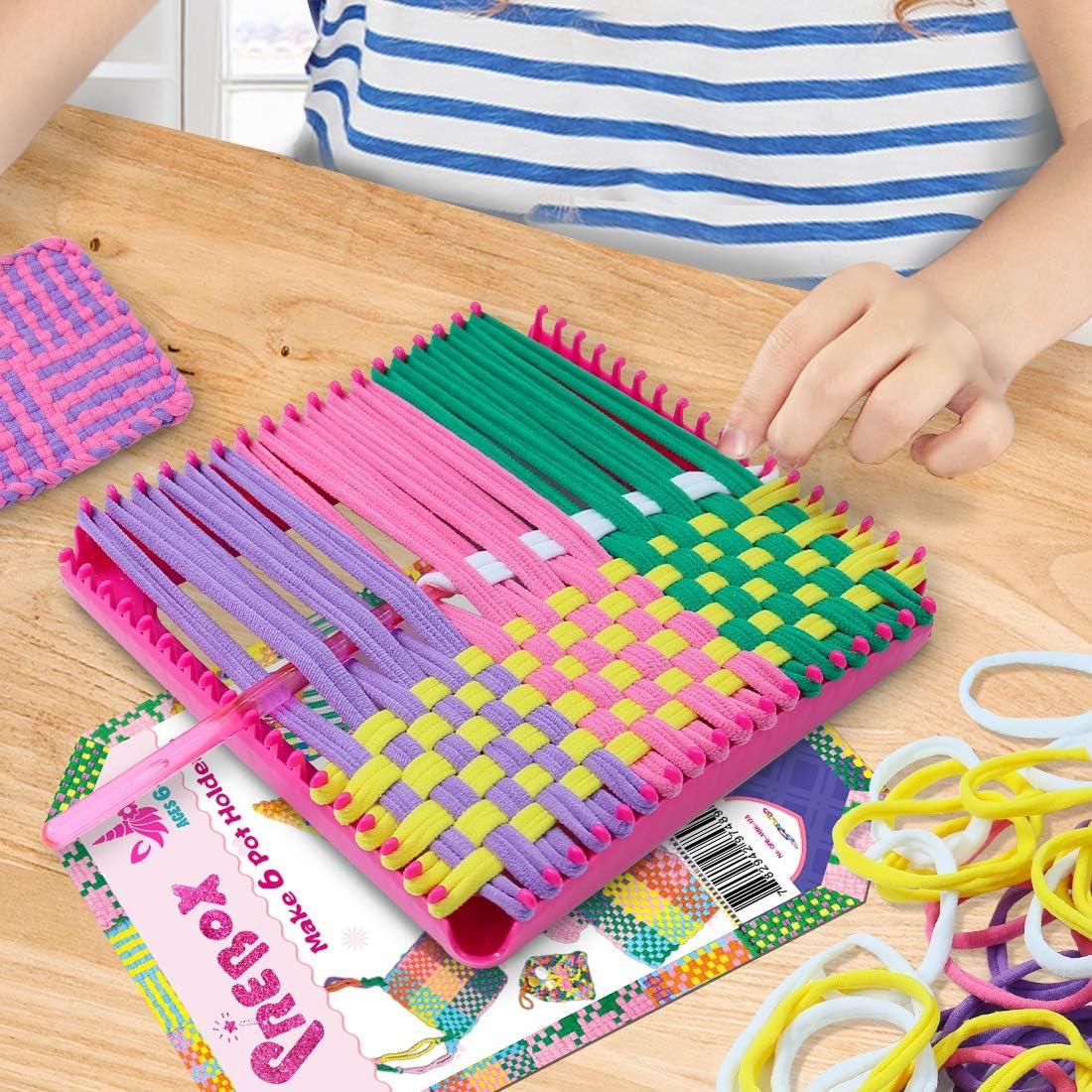 Make Your Own Potholders Weaving Loom Kit/ Arts and Crafts Kit for Kids  Girls and Boys Ages 6 13 Years Old and Up 