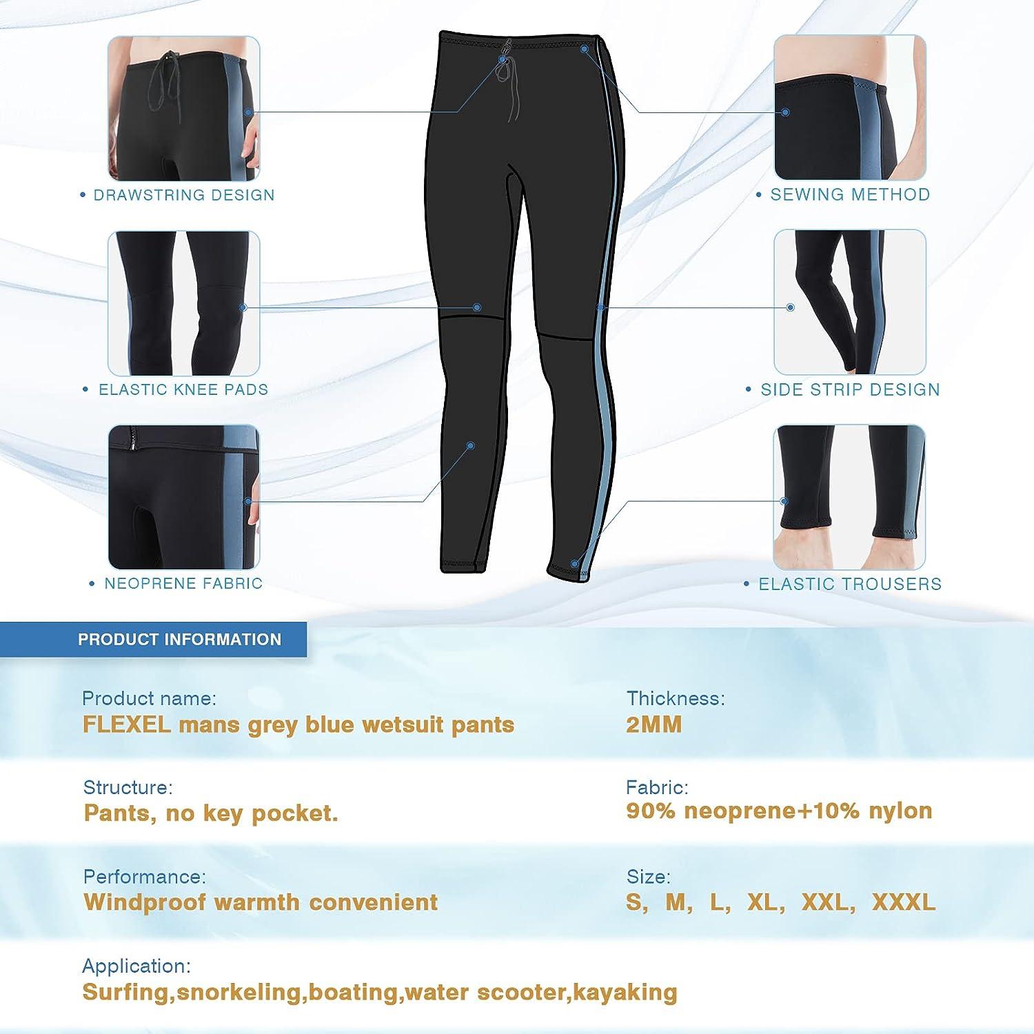Men 3mm Black Neoprene Diving Long Pants Snorkeling Surf Wetsuit Trousers L  : Amazon.in: Clothing & Accessories
